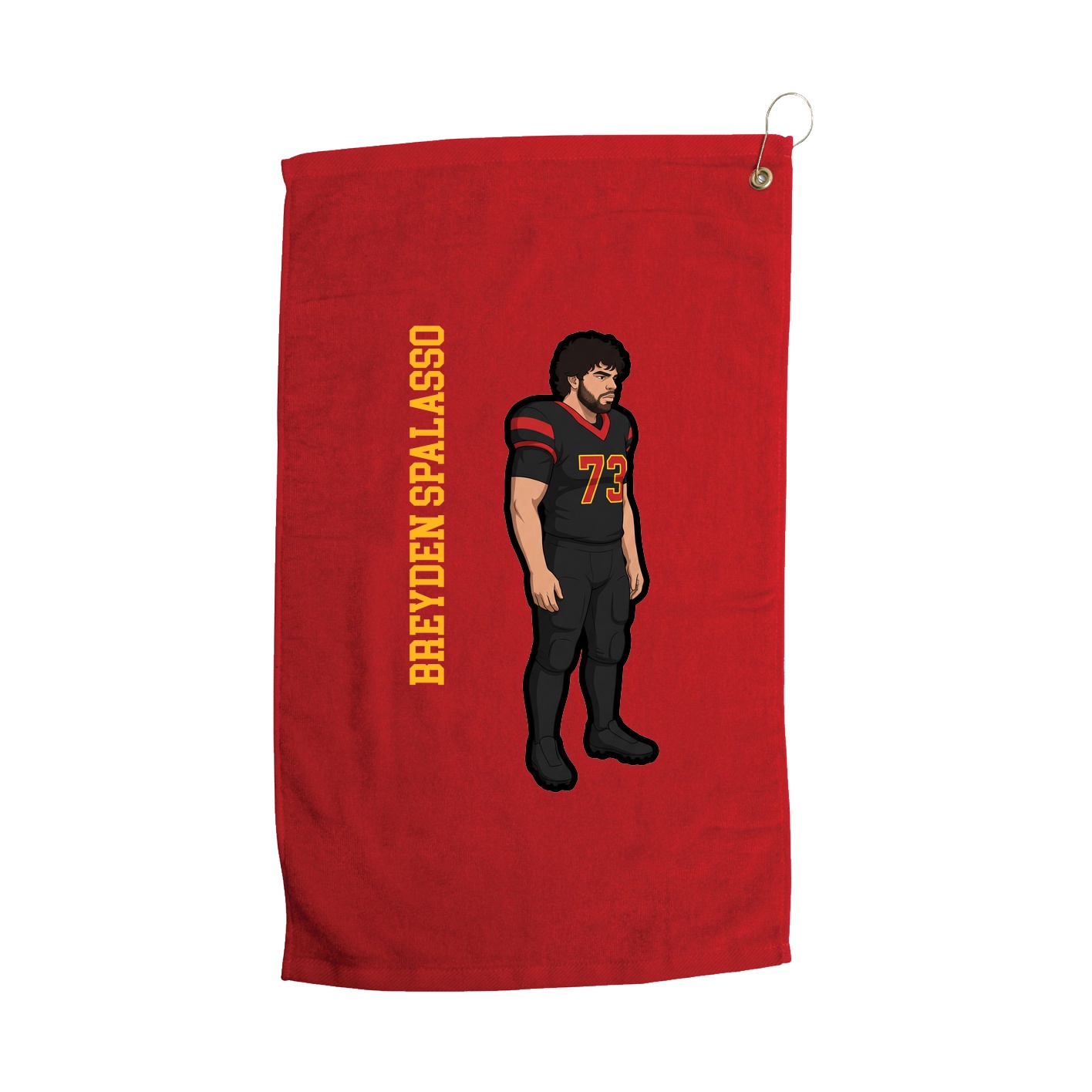 Golf Towel — Name Vertical in Red