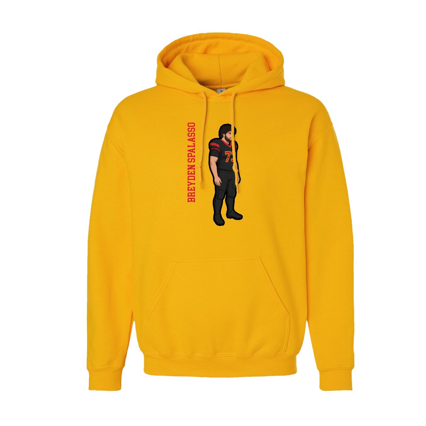 Hoodie — Name Vertical in Gold