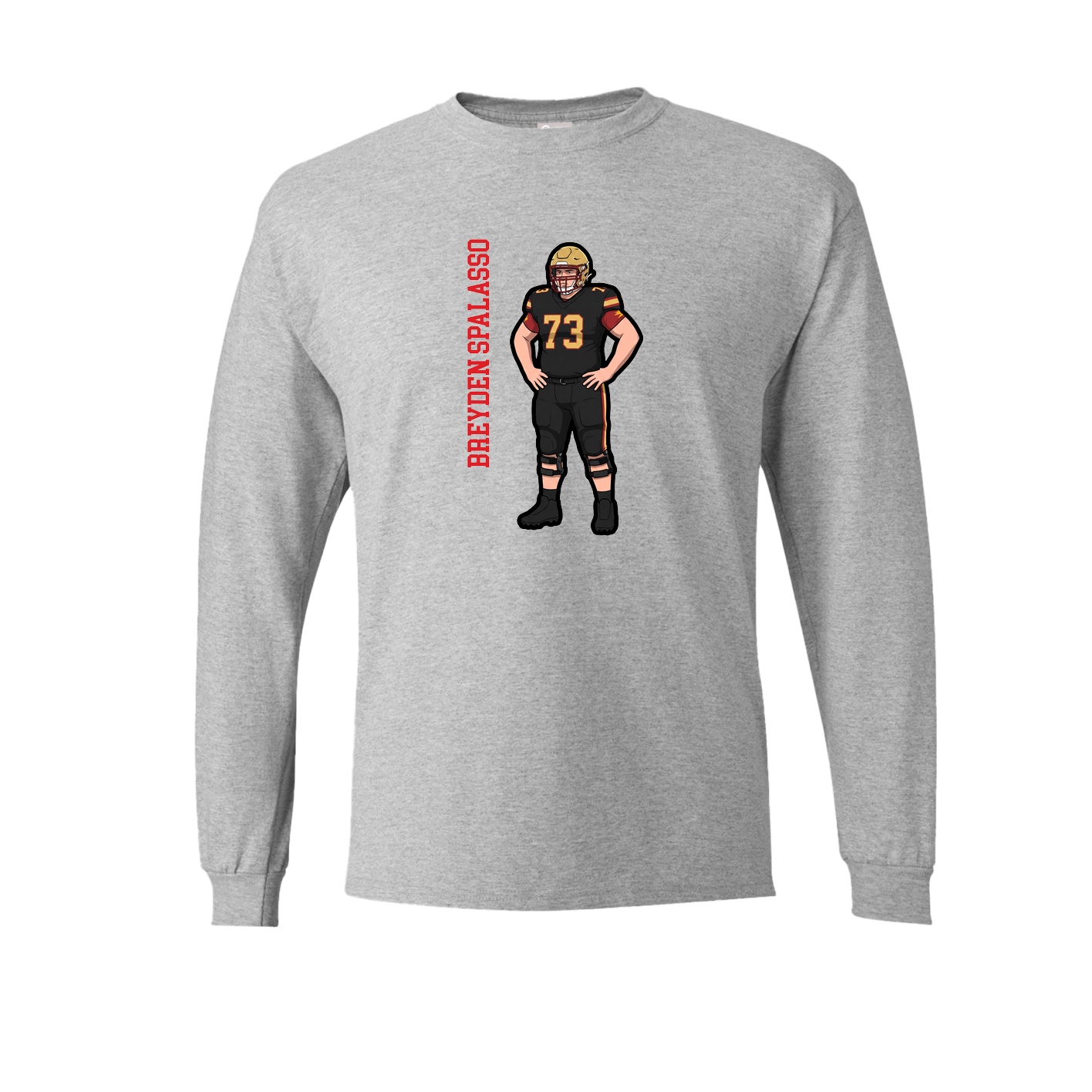 Long Sleeve Tee — Name Vertical in Grey