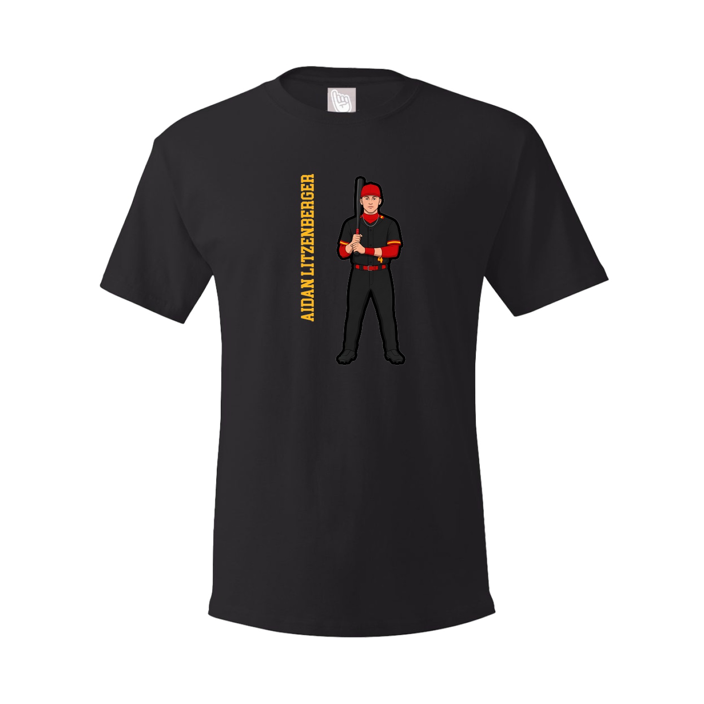 Youth Tee — Name Vertical in Black
