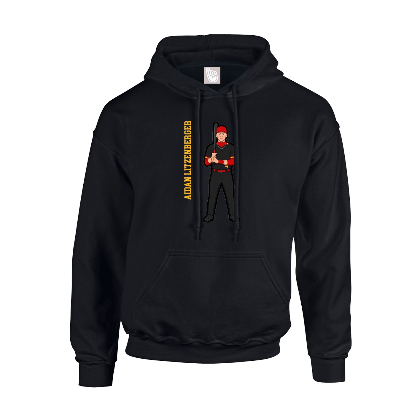 Youth Hoodie — Name Vertical in Black