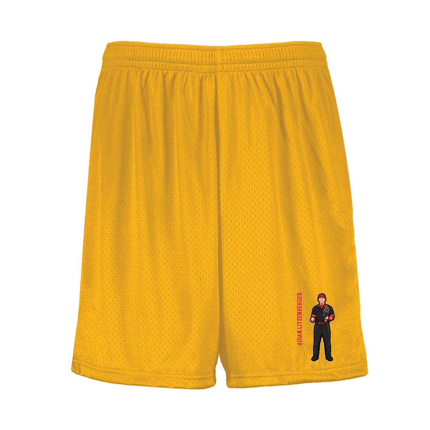 Shorts — Name Vertical in Gold