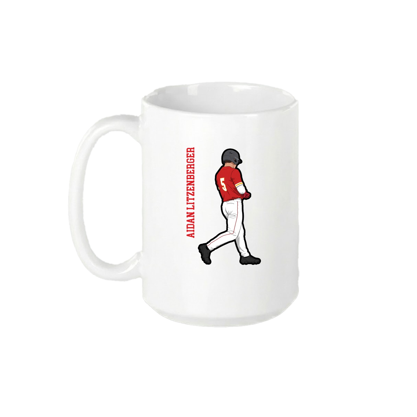 15oz Coffee Mug — Name Vertical in White