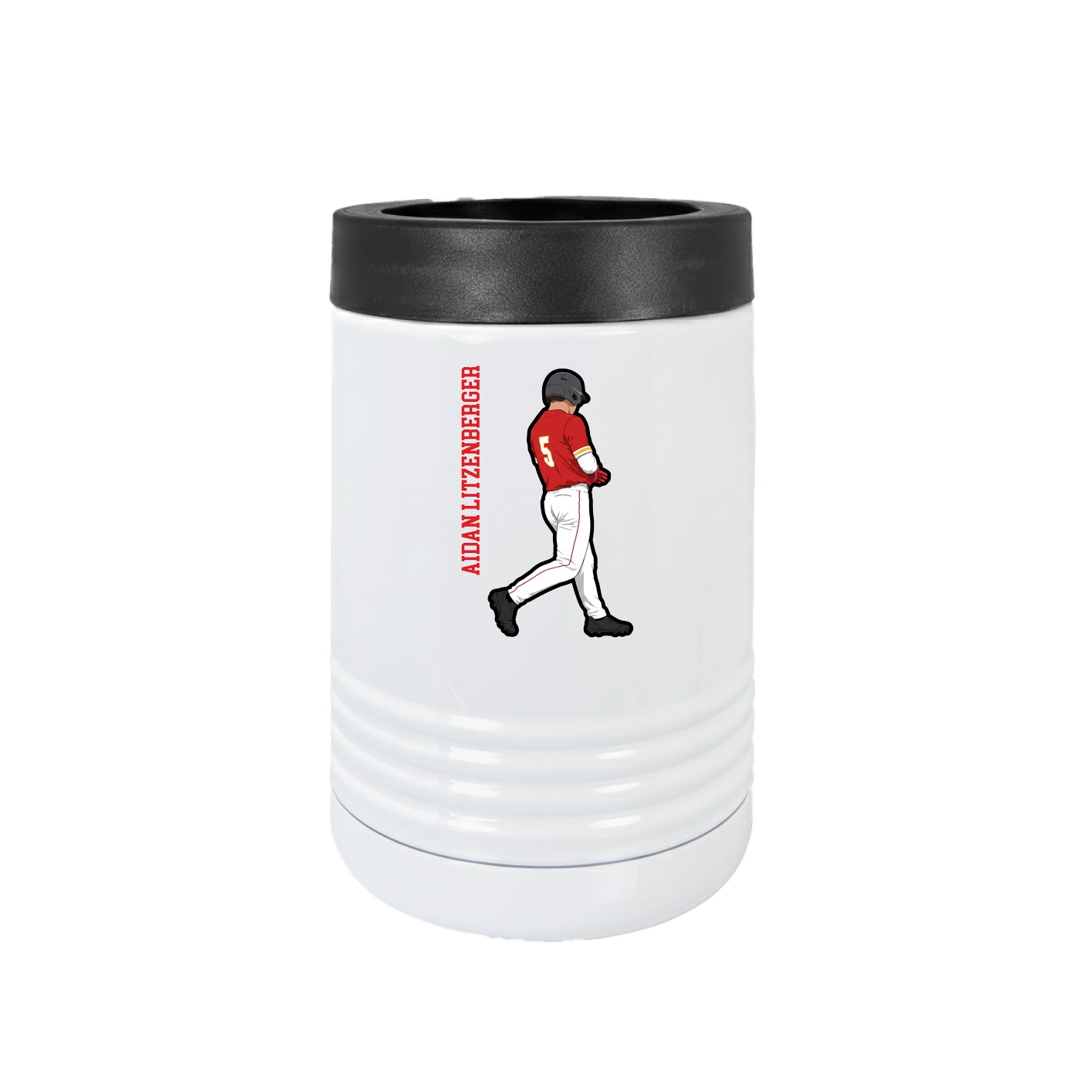 Beverage Holder — Name Vertical in White