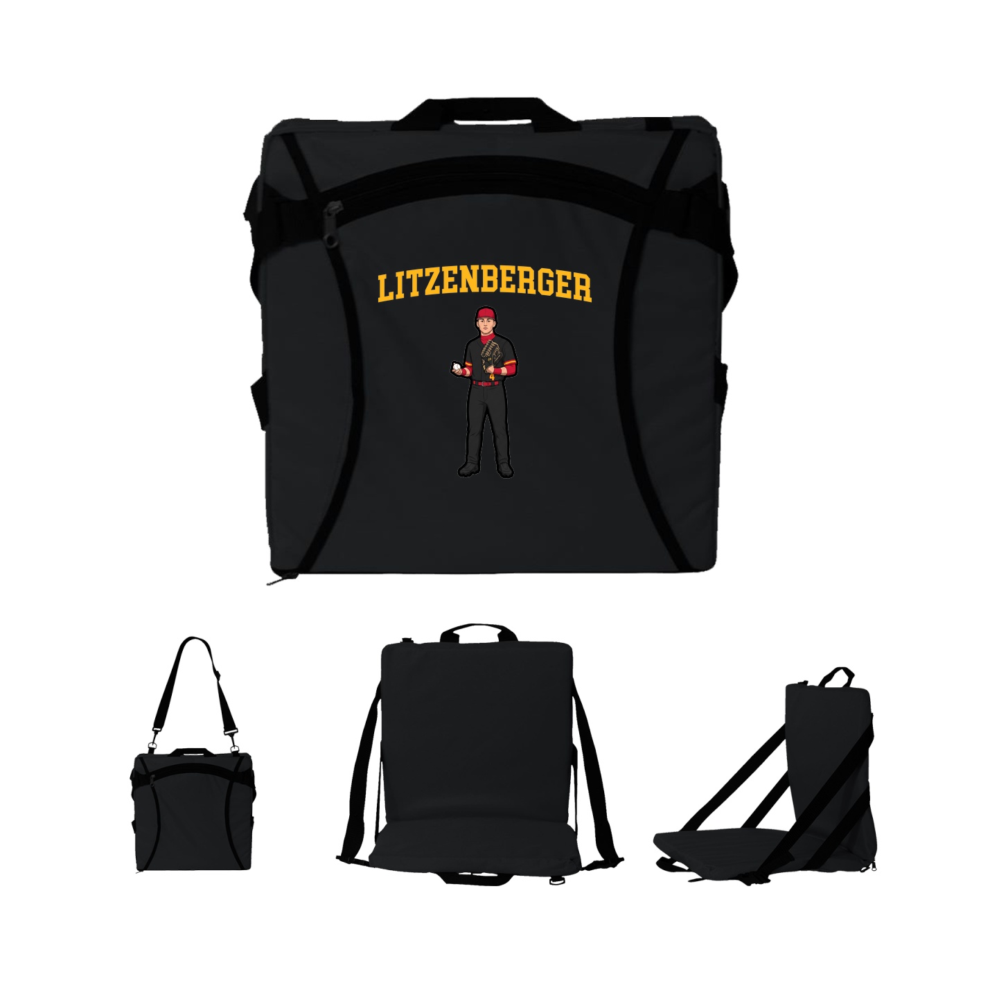 Folding Stadium Seat — Shirsey in Black