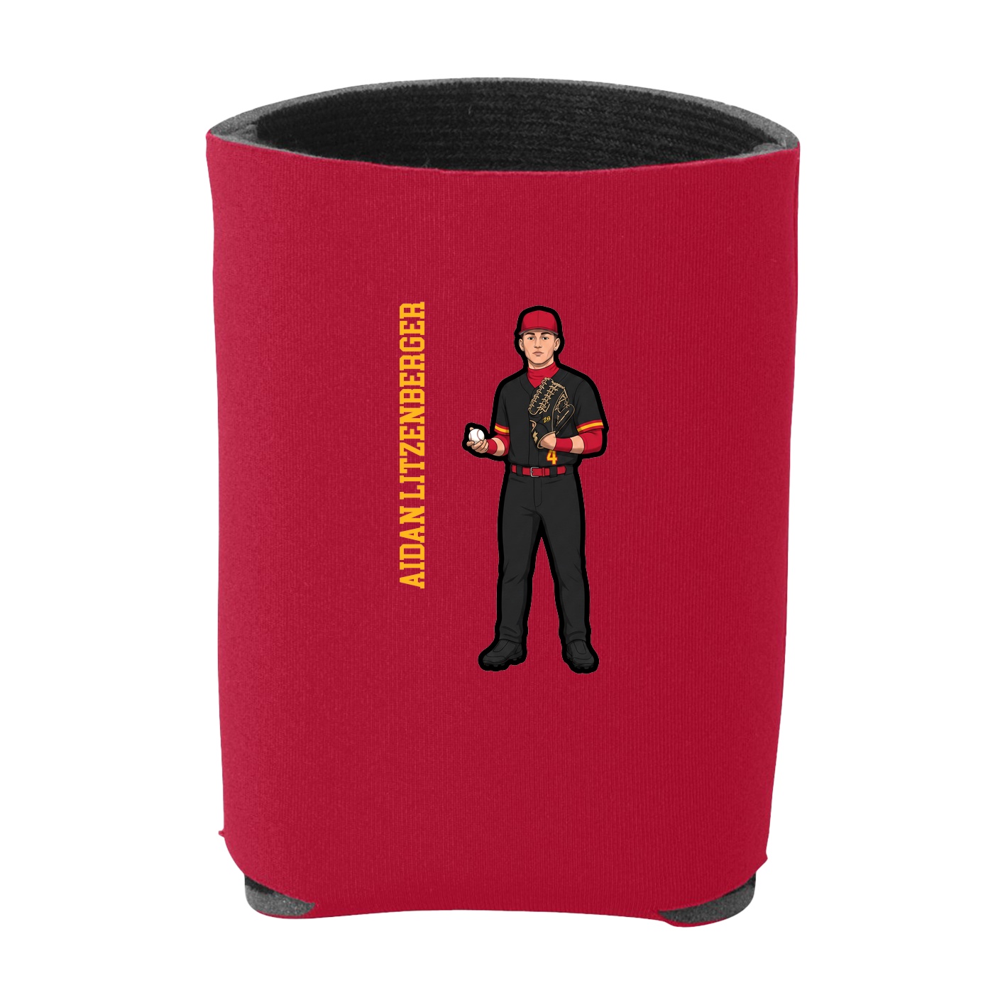 Can Holder — Name Vertical in Red
