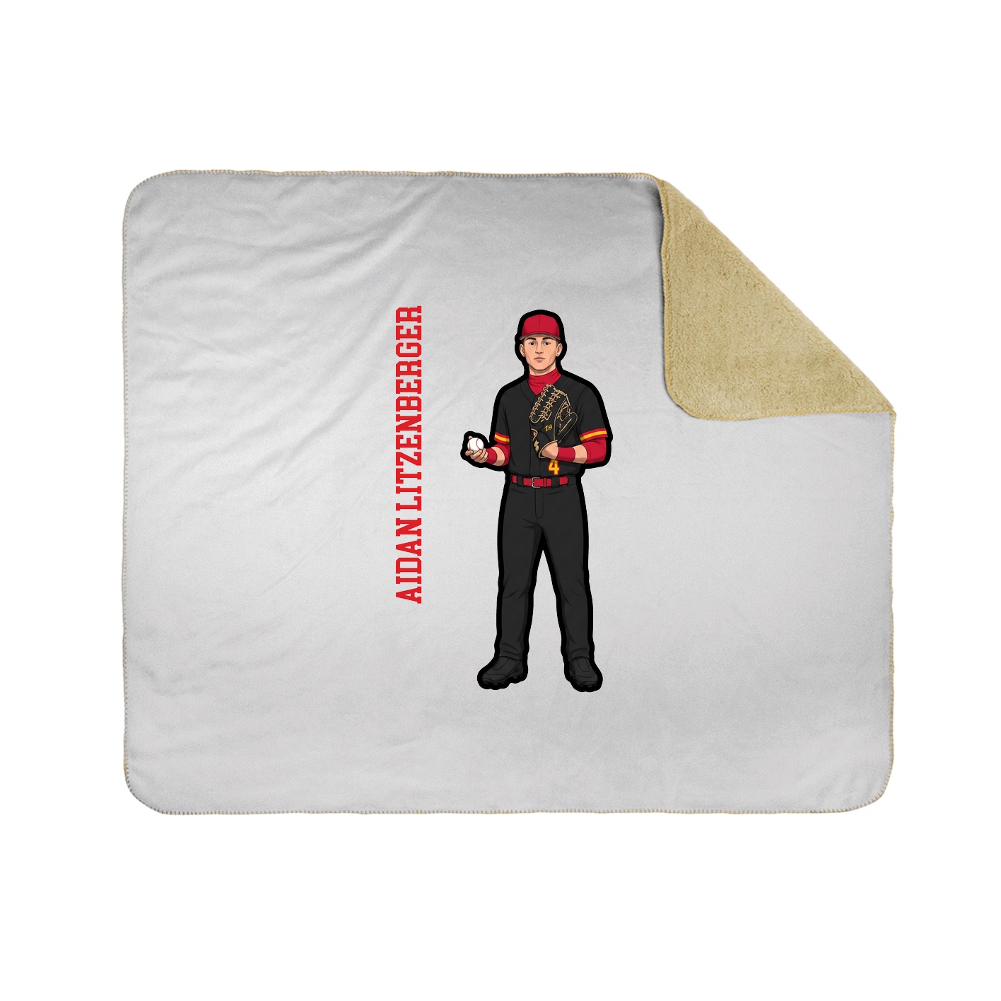 Throw Blanket — Name Vertical in White