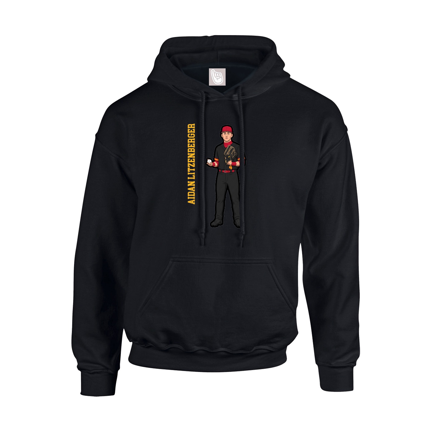 Hoodie — Name Vertical in Black