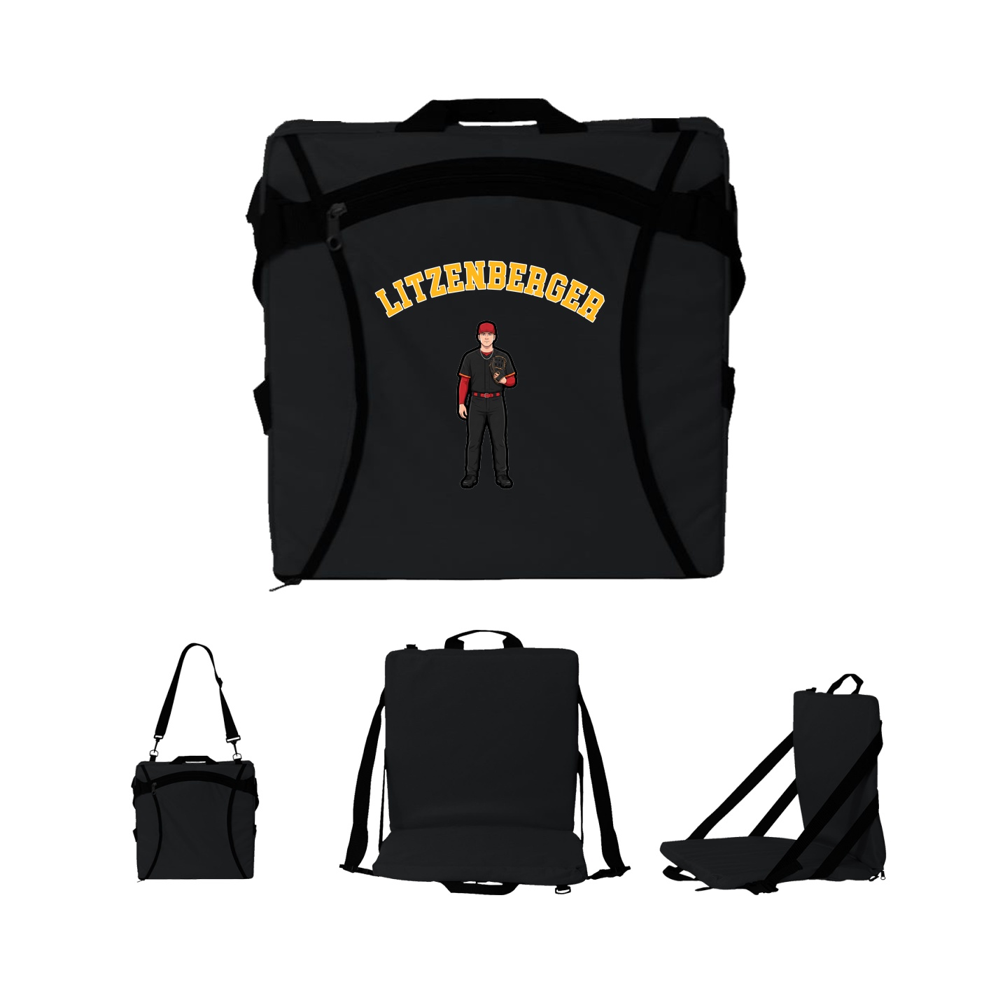Folding Stadium Seat — Shirsey Arch in Black
