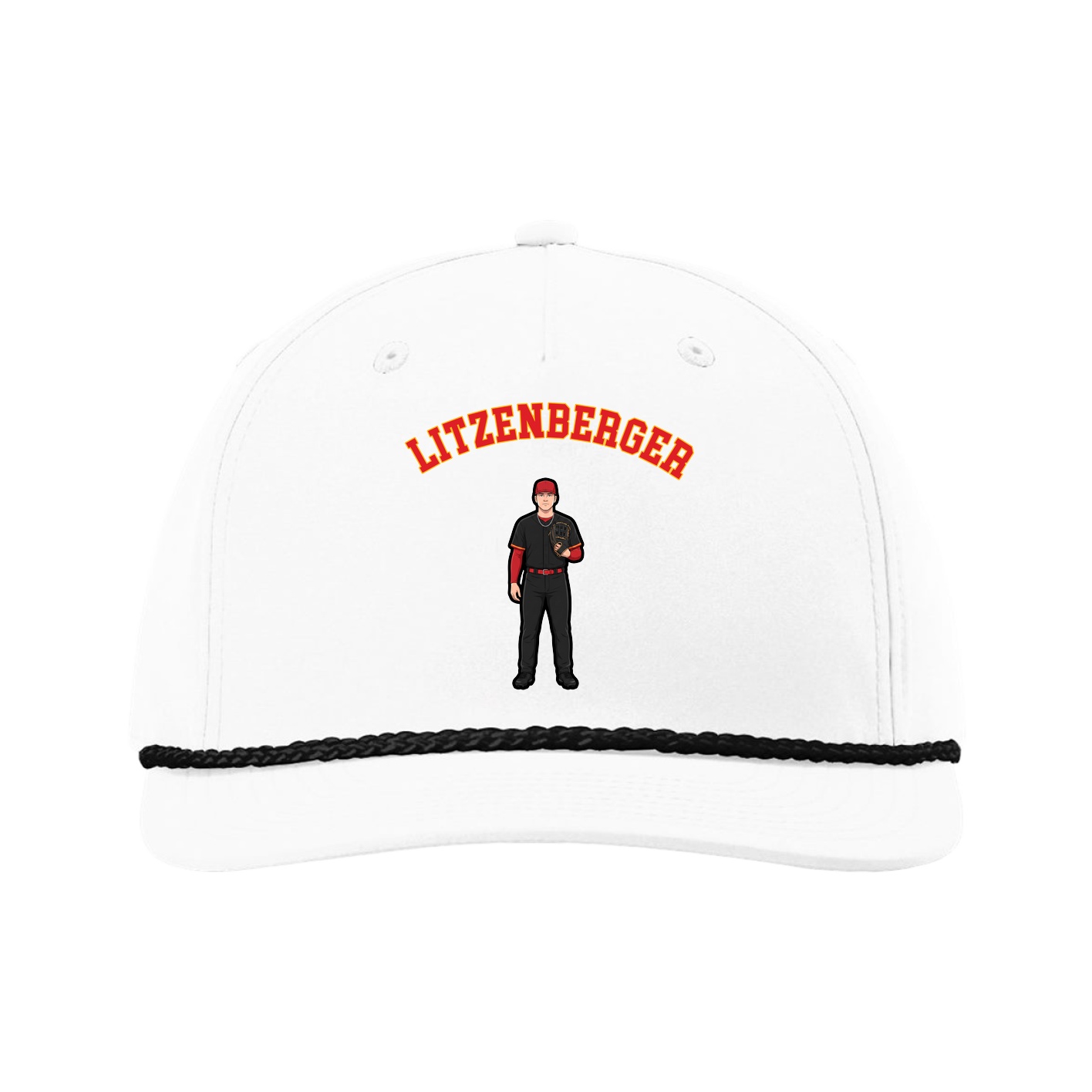 Five-Panel Classic Rope Cap — Shirsey Arch in White