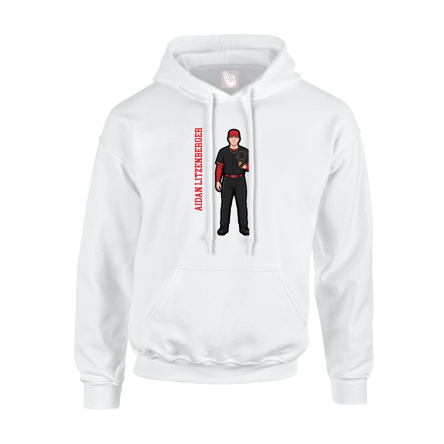 Hoodie — Name Vertical in White