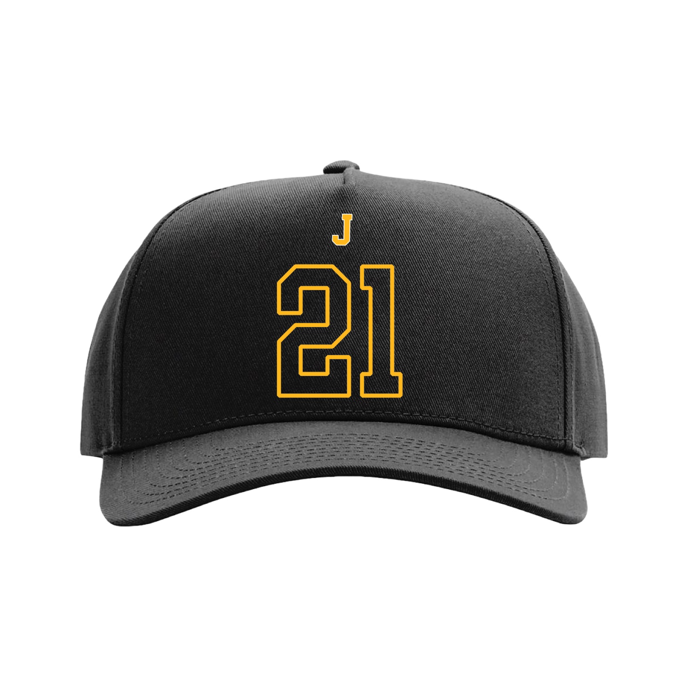 Full Fabric Five-Panel Champ Cap — Shirsey Arch in Black