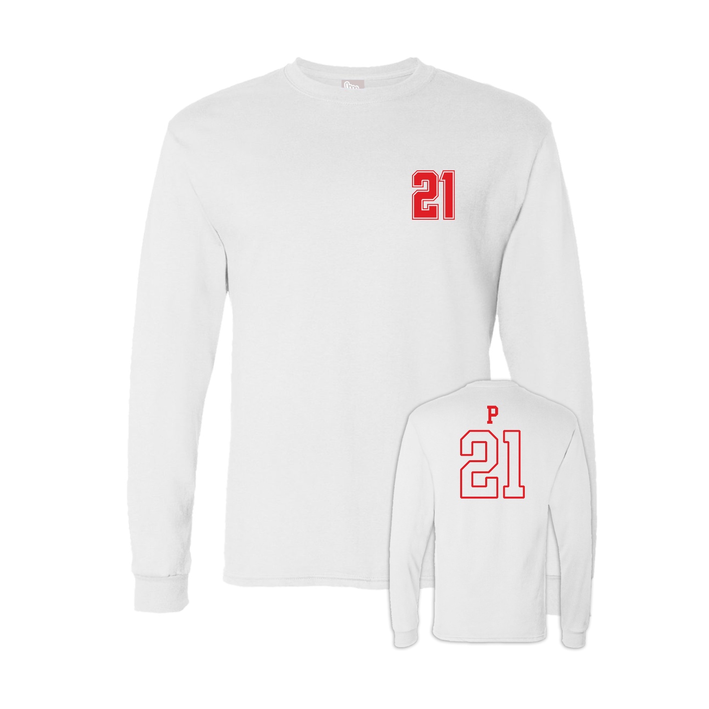 Long Sleeve Tee — Chest Back in White