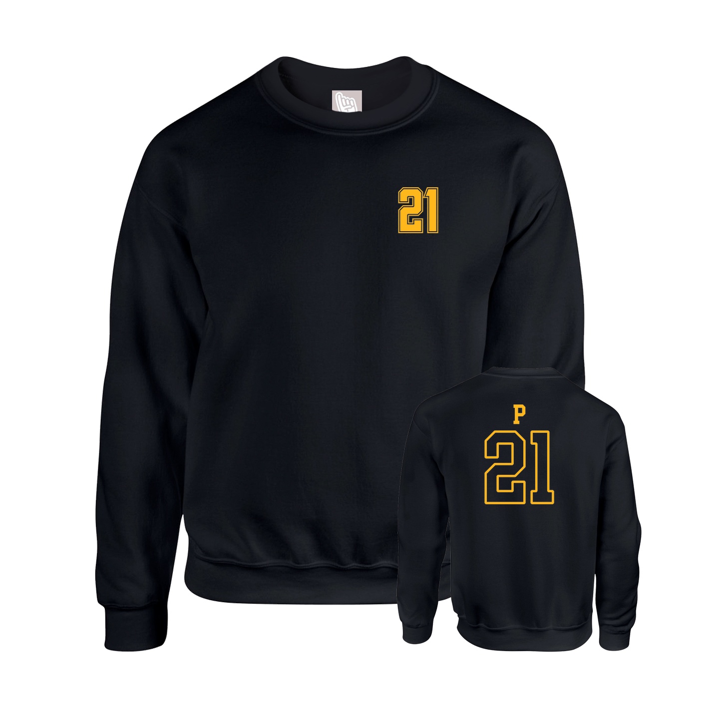 Fleece Crew — Chest Back in Black