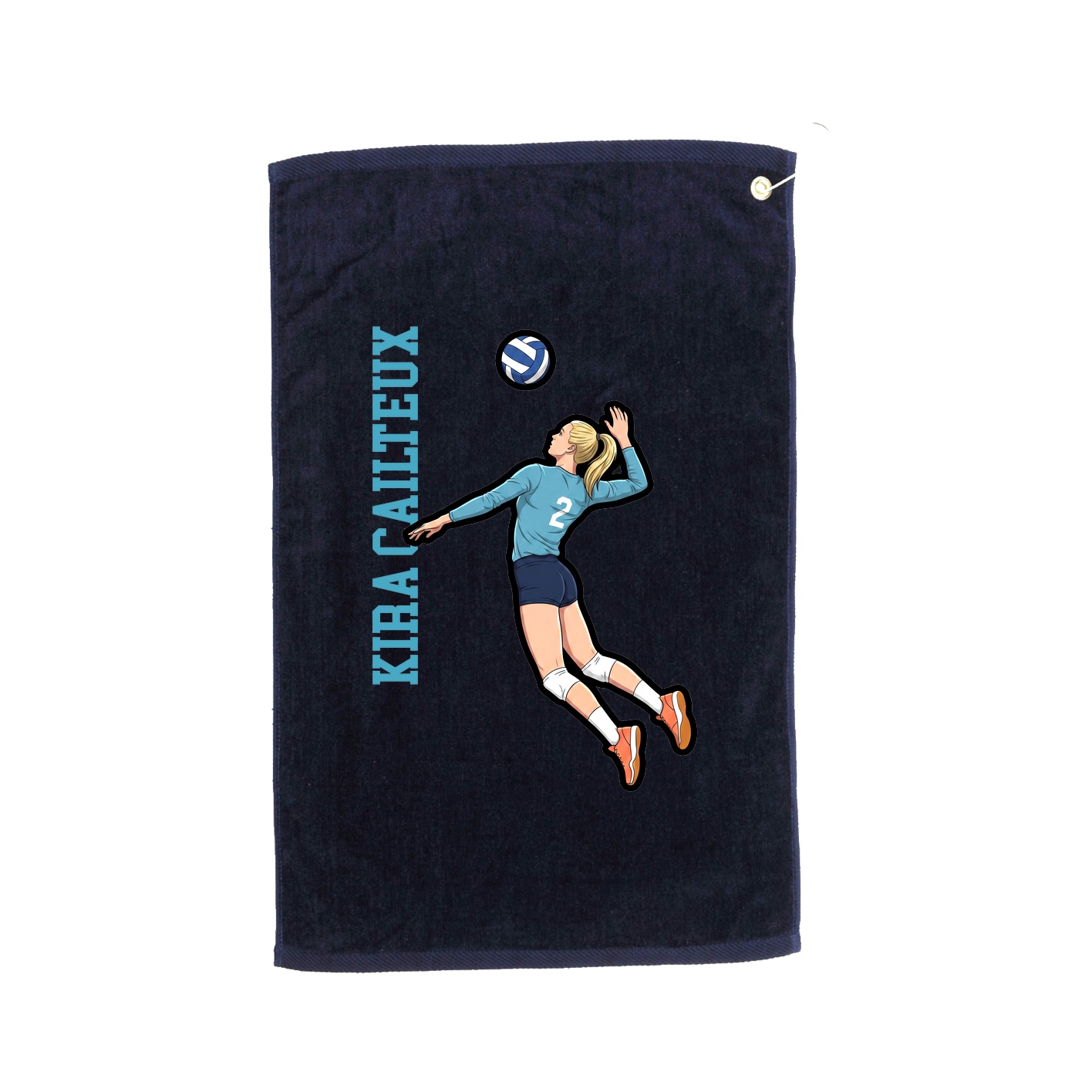 Golf Towel — Name Vertical in Navy