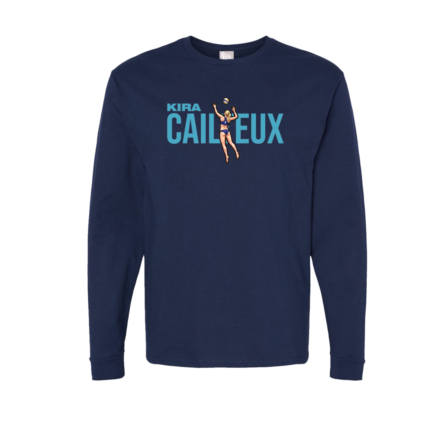 Long Sleeve Tee — Player Name in Navy
