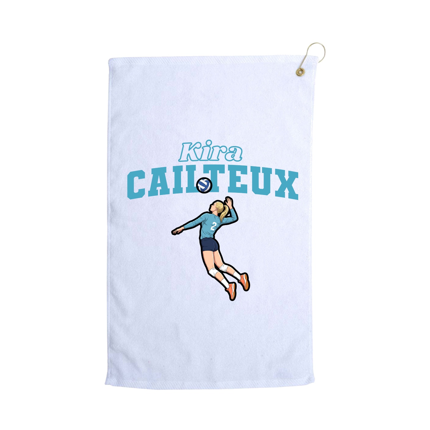 Golf Towel — Name Arch in White