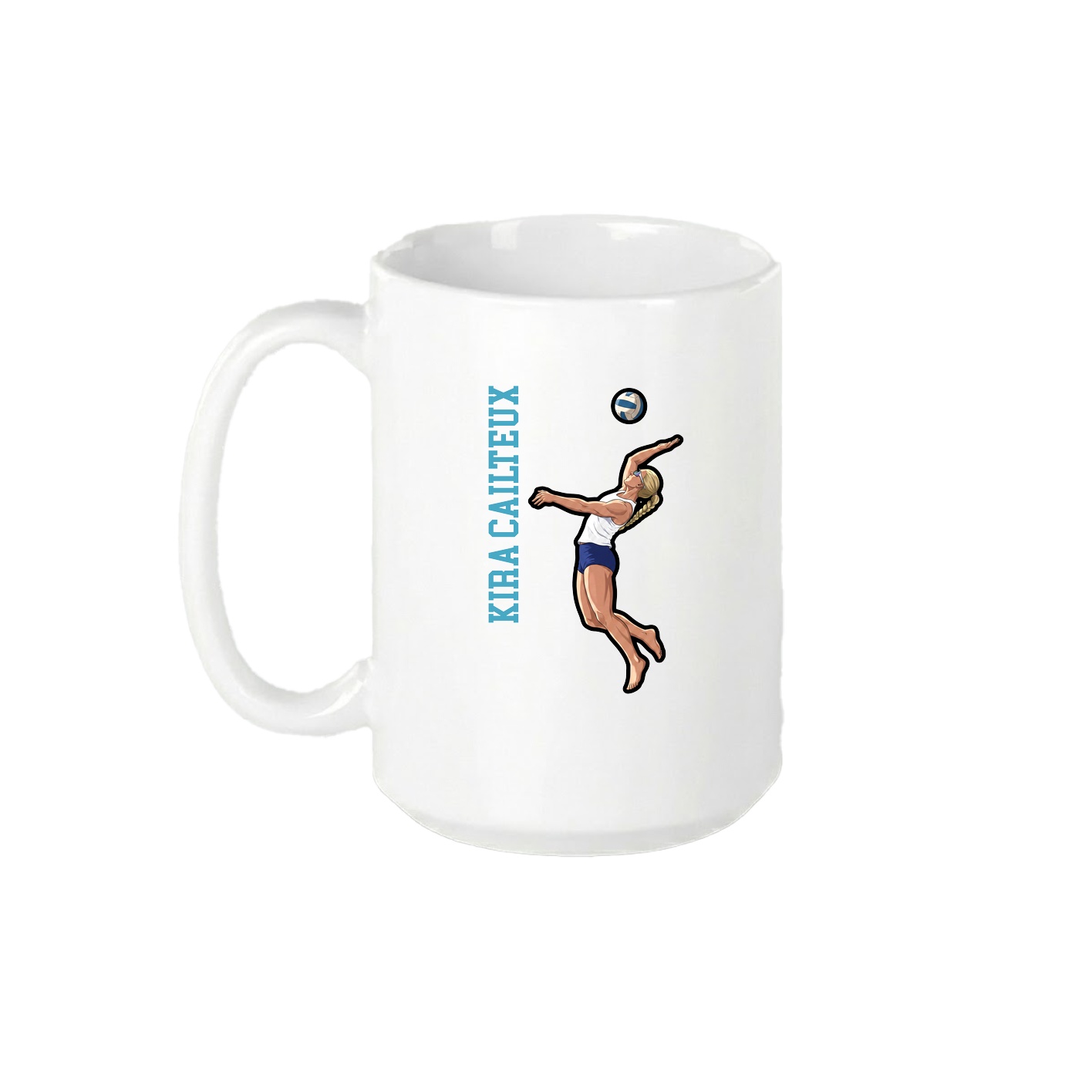 15oz Coffee Mug — Name Vertical in White