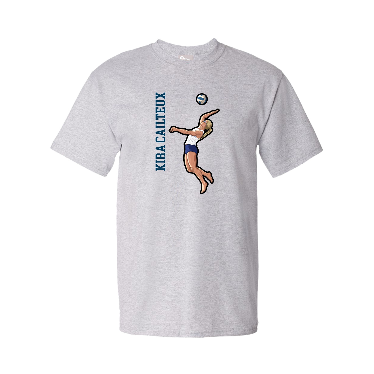 Youth Tee — Name Vertical in Grey