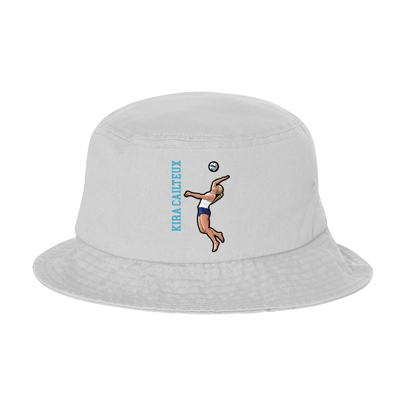 Bucket Cap — Name Vertical in White