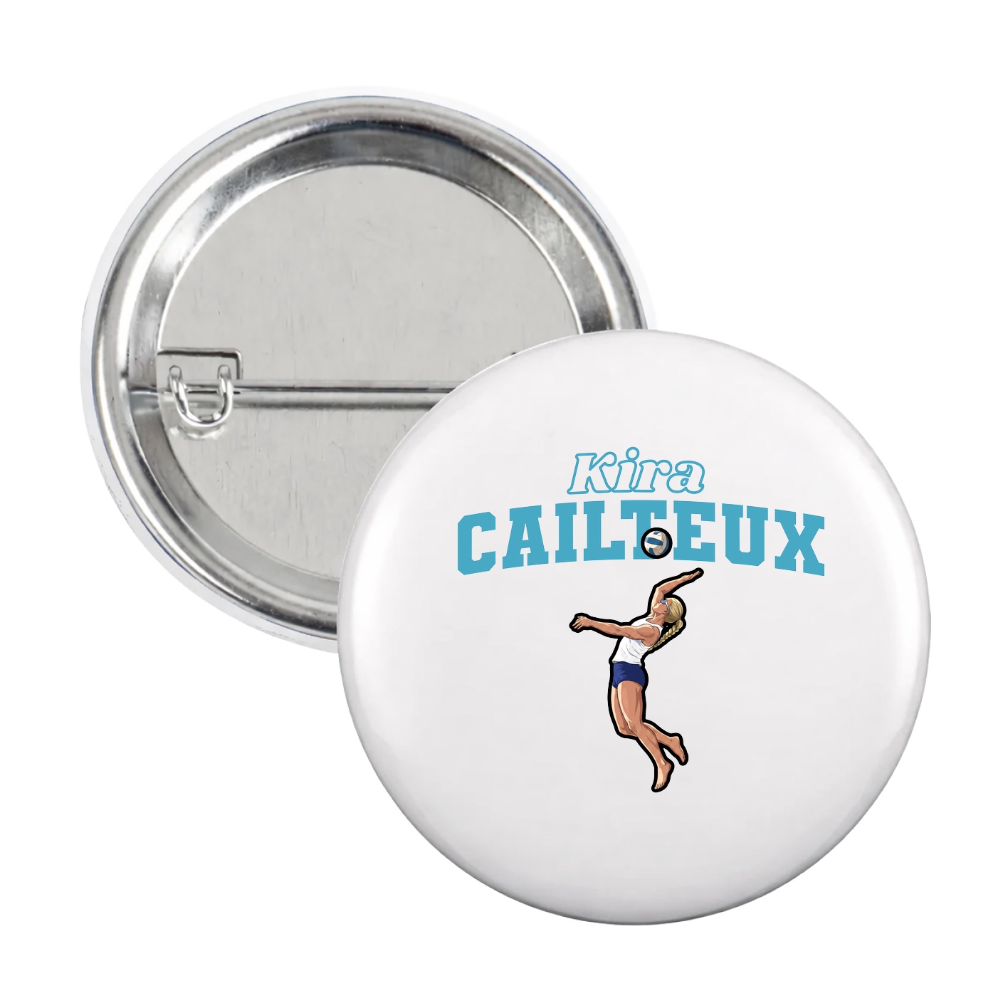Game Day Button — Name Arch in White