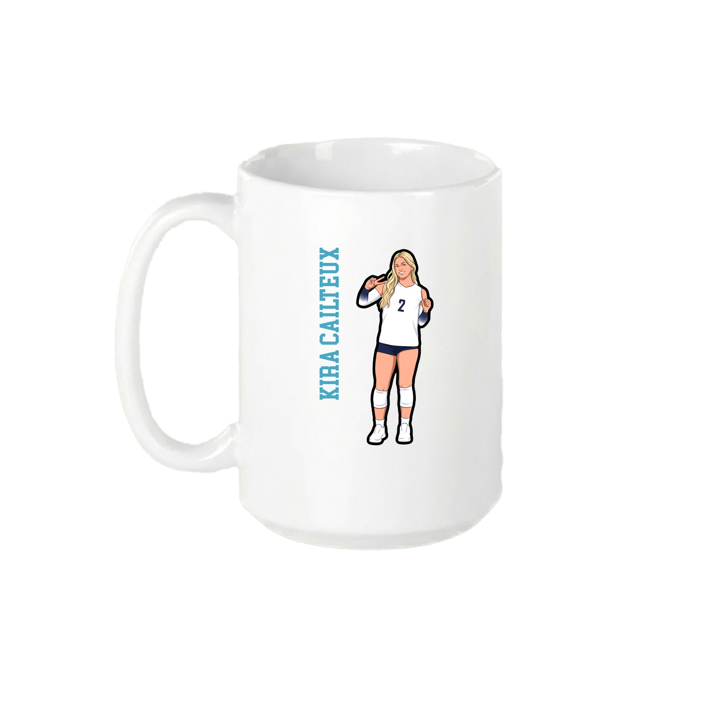 15oz Coffee Mug — Name Vertical in White