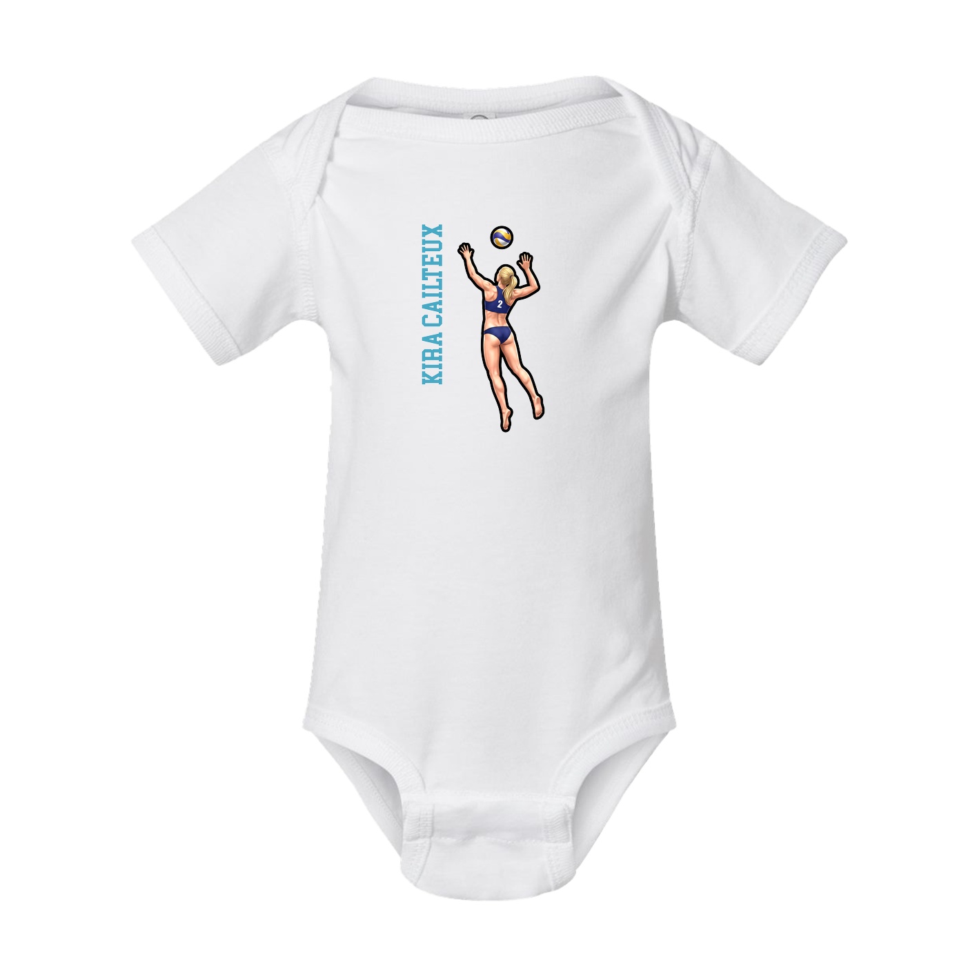 Baby Onesie — Name Vertical in White