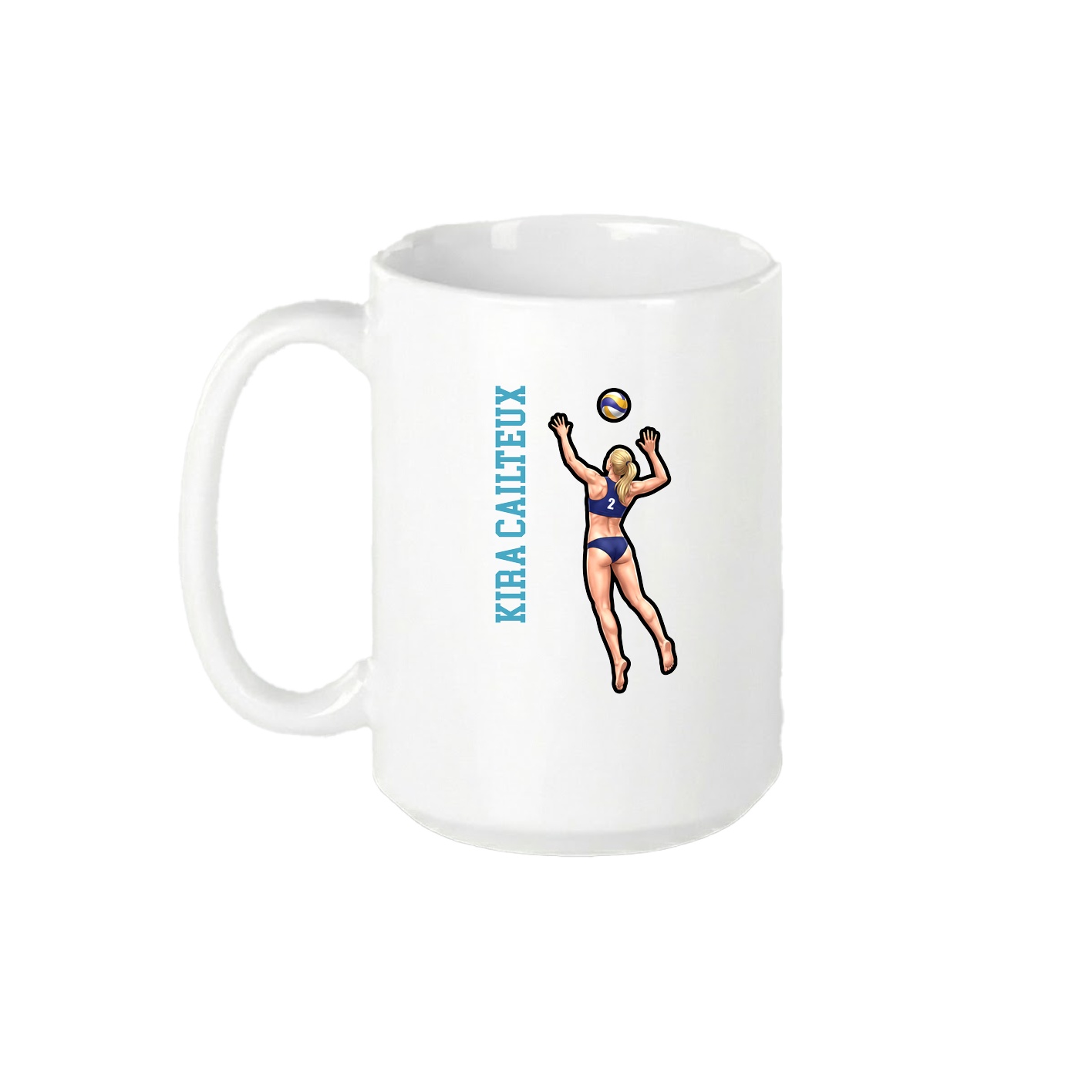 15oz Coffee Mug — Name Vertical in White