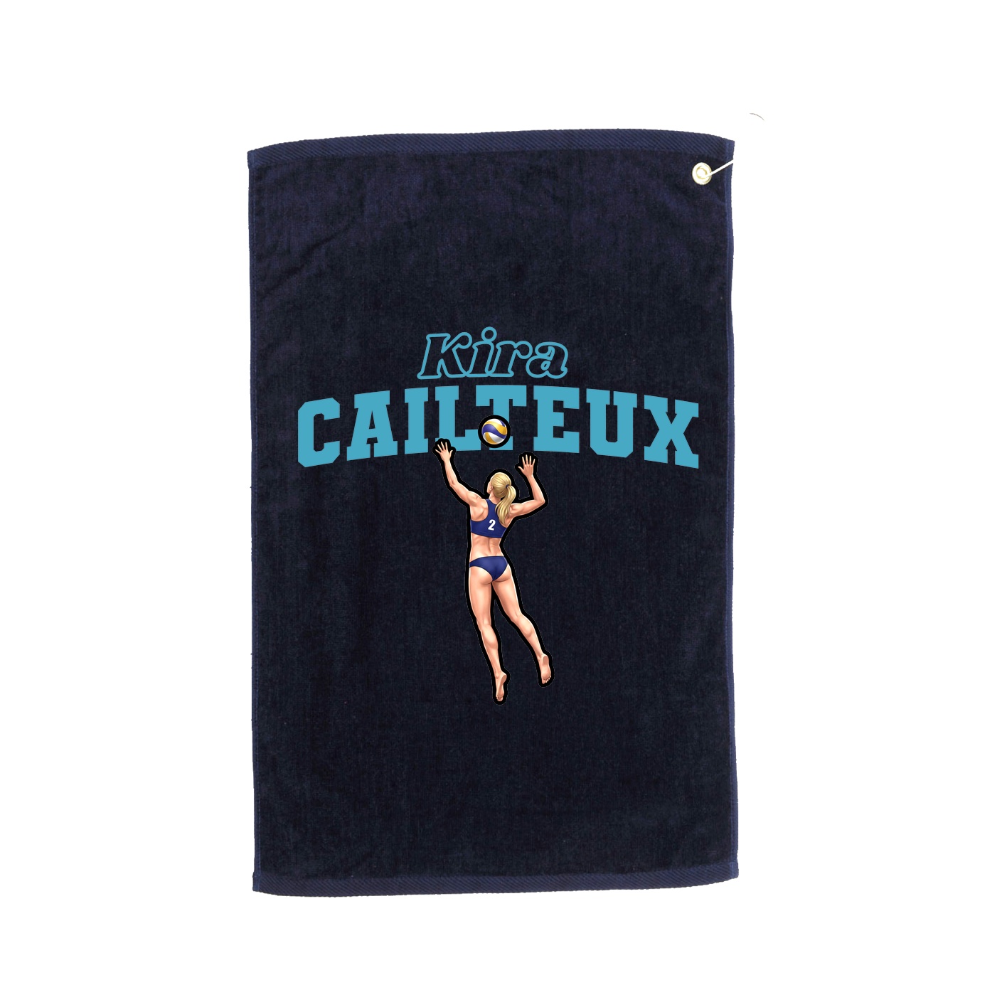 Golf Towel — Name Arch in Navy