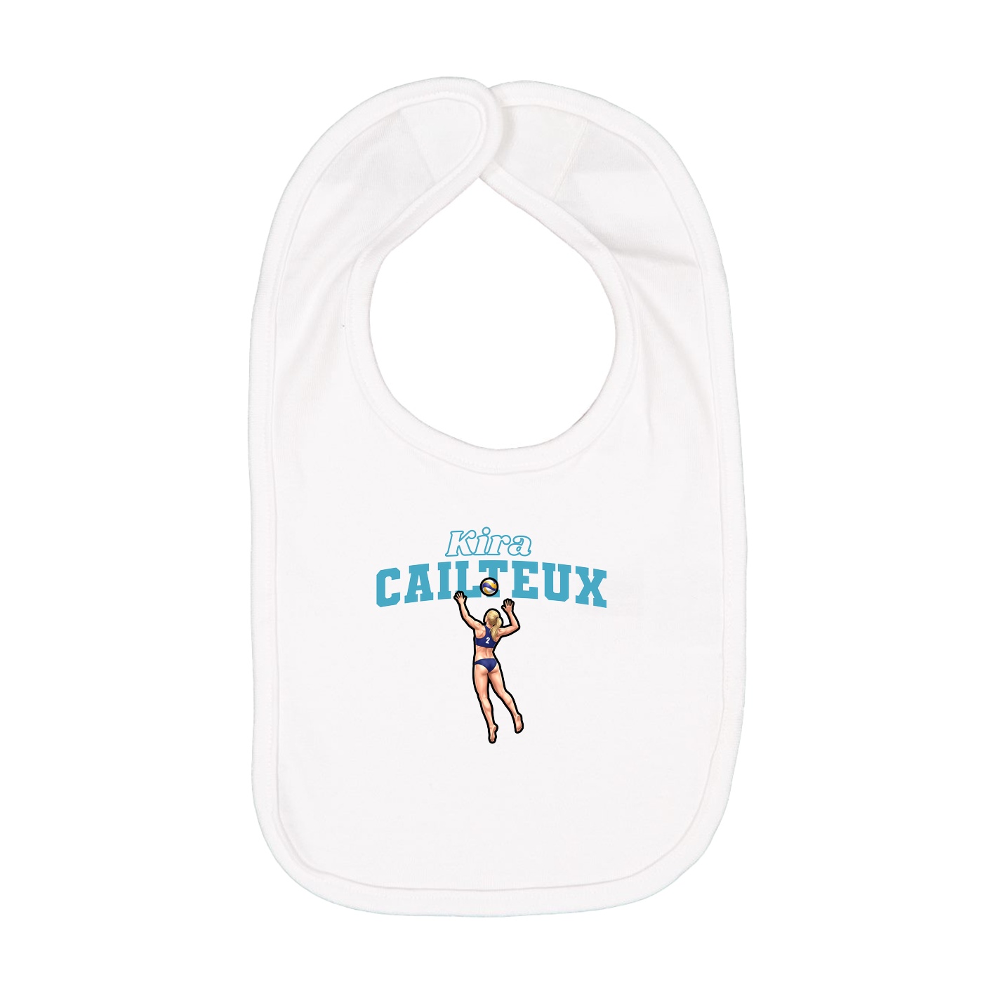 Infant Bib — Name Arch in White