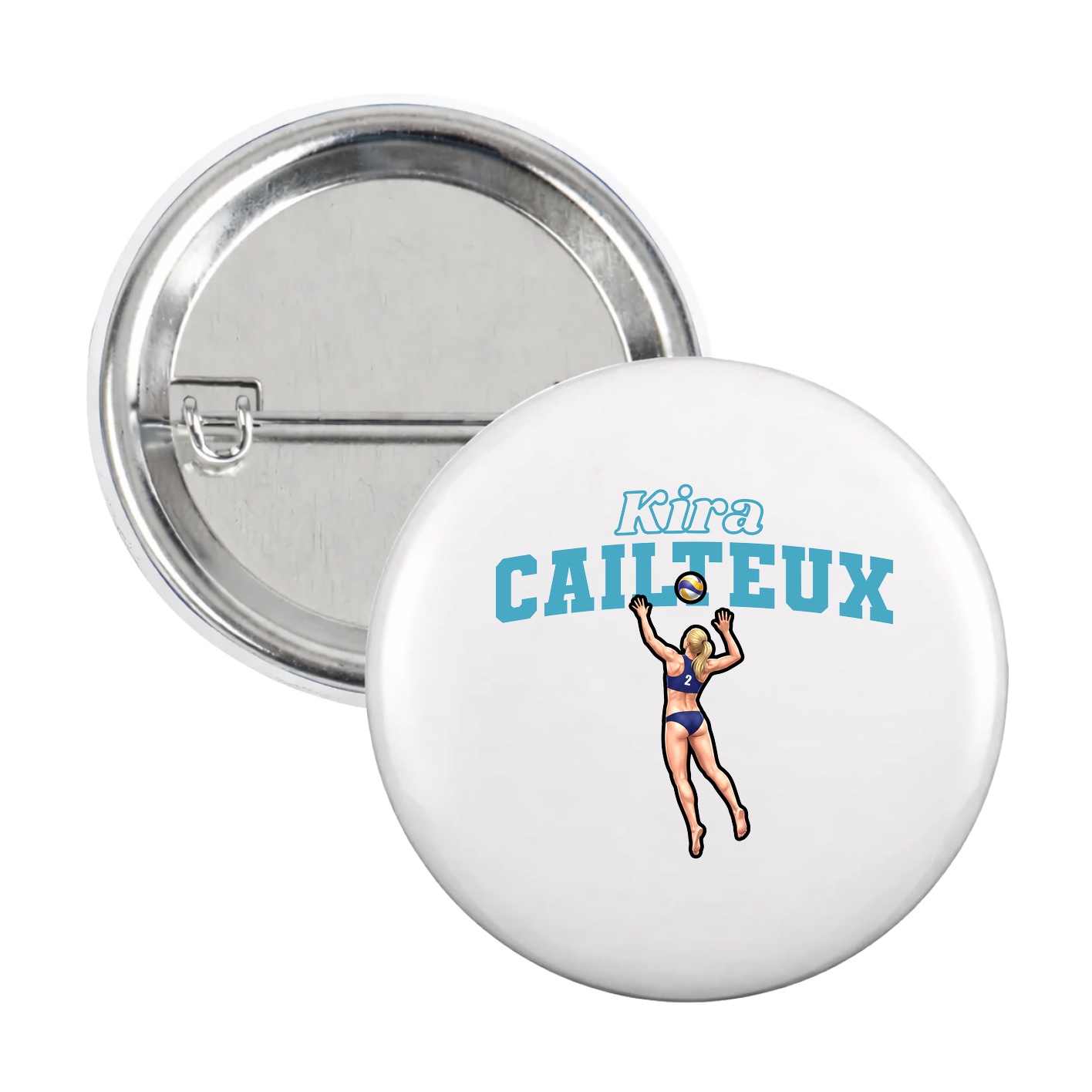 Game Day Button — Name Arch in White