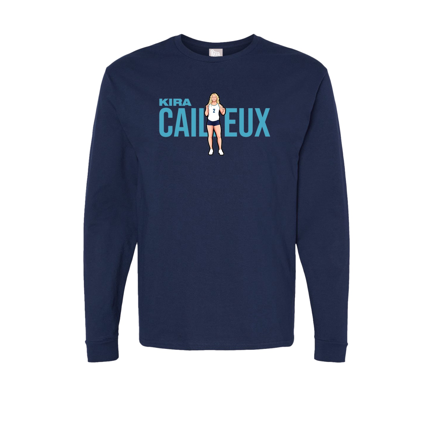 Long Sleeve Tee — Player Name in Navy