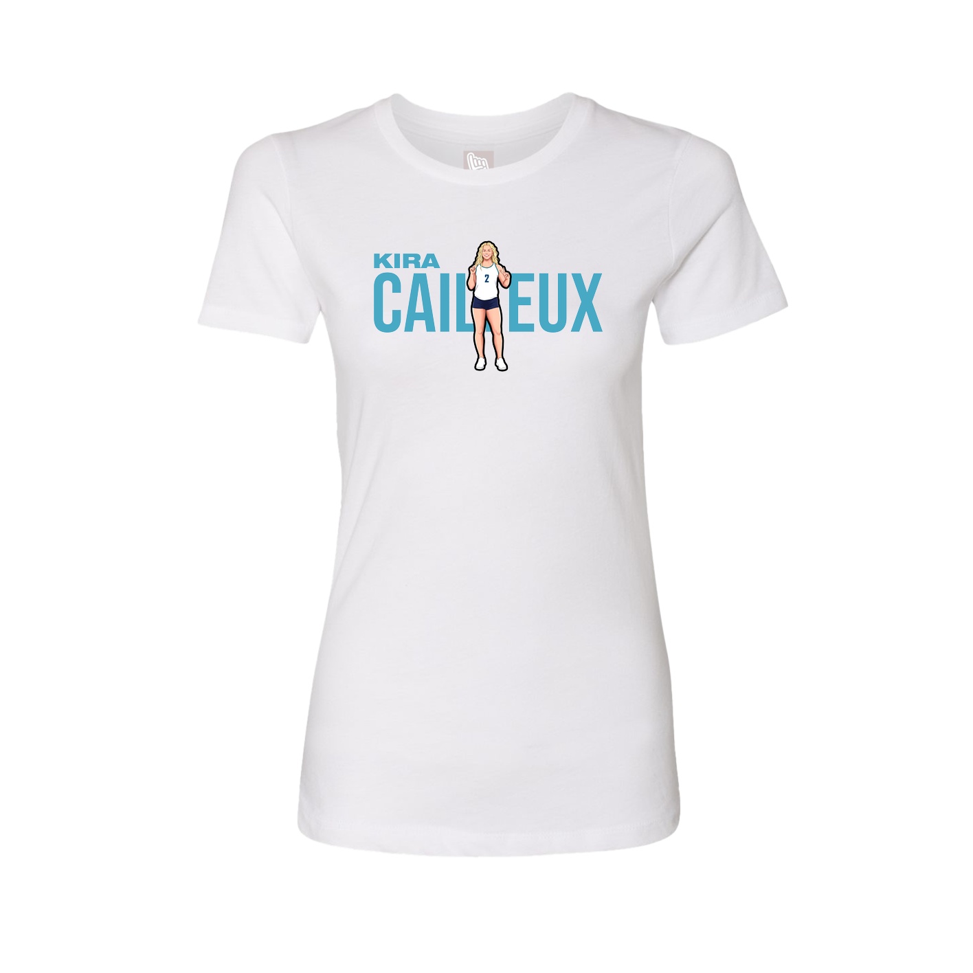 Fitted Women's Tee — Player Name in White