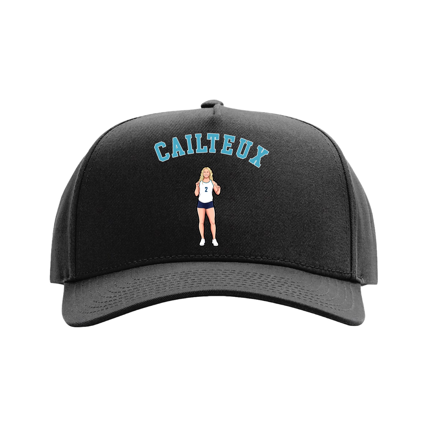 Full Fabric Five-Panel Champ Cap — Shirsey Arch in Black