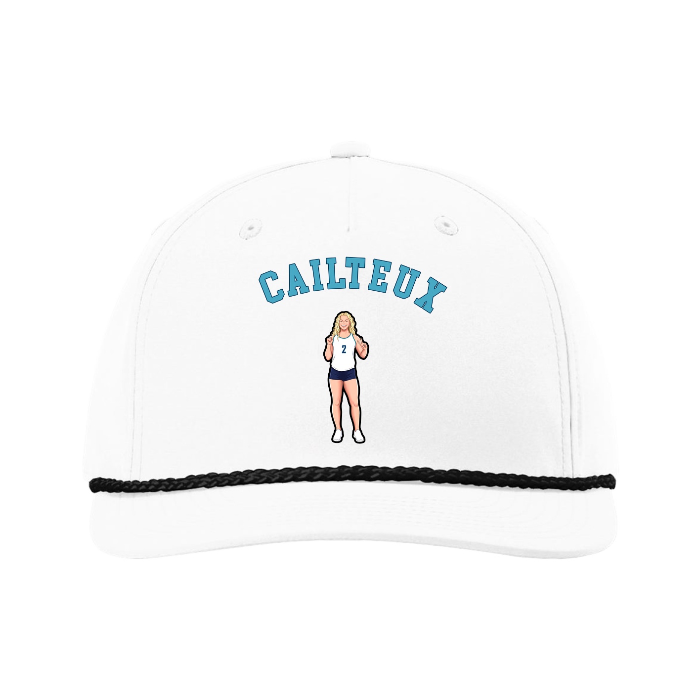Five-Panel Classic Rope Cap — Shirsey Arch in White