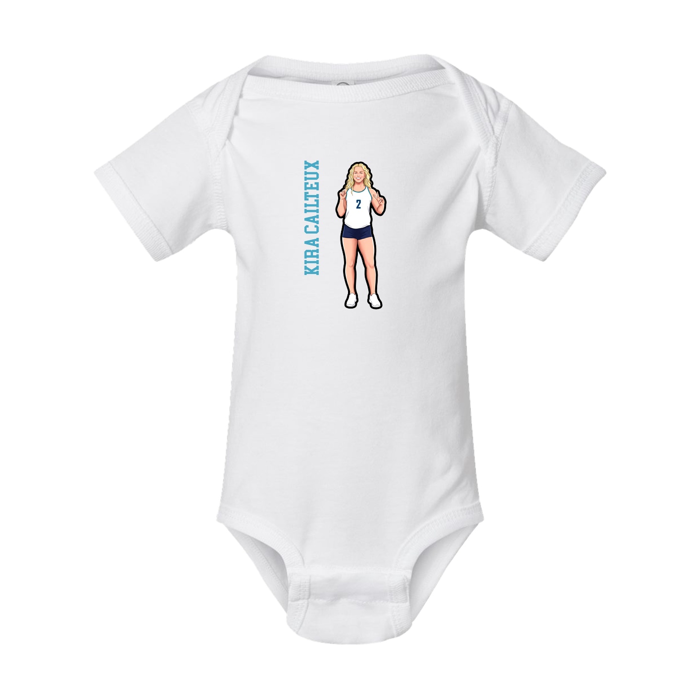 Baby Onesie — Name Vertical in White