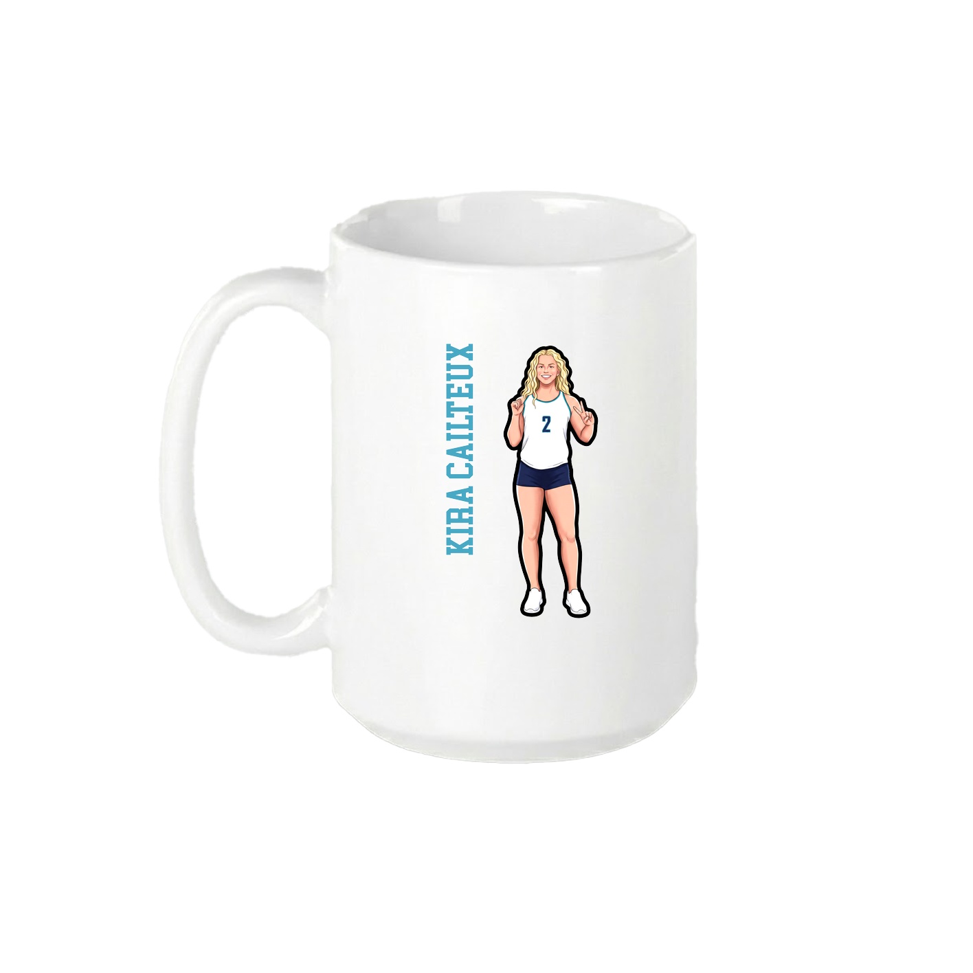 15oz Coffee Mug — Name Vertical in White
