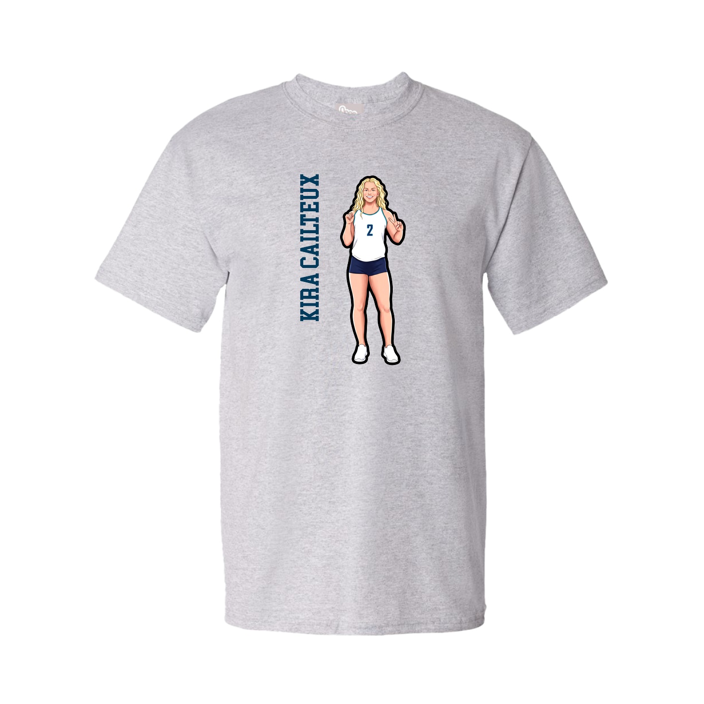 Youth Tee — Name Vertical in Grey