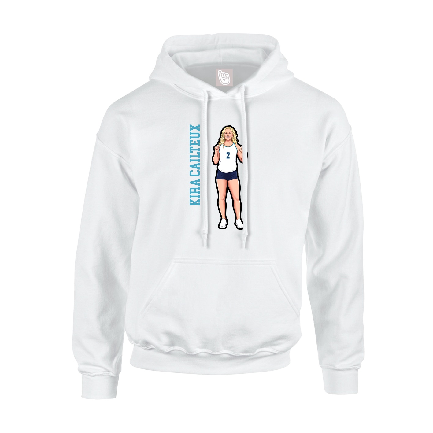 Youth Hoodie — Name Vertical in White