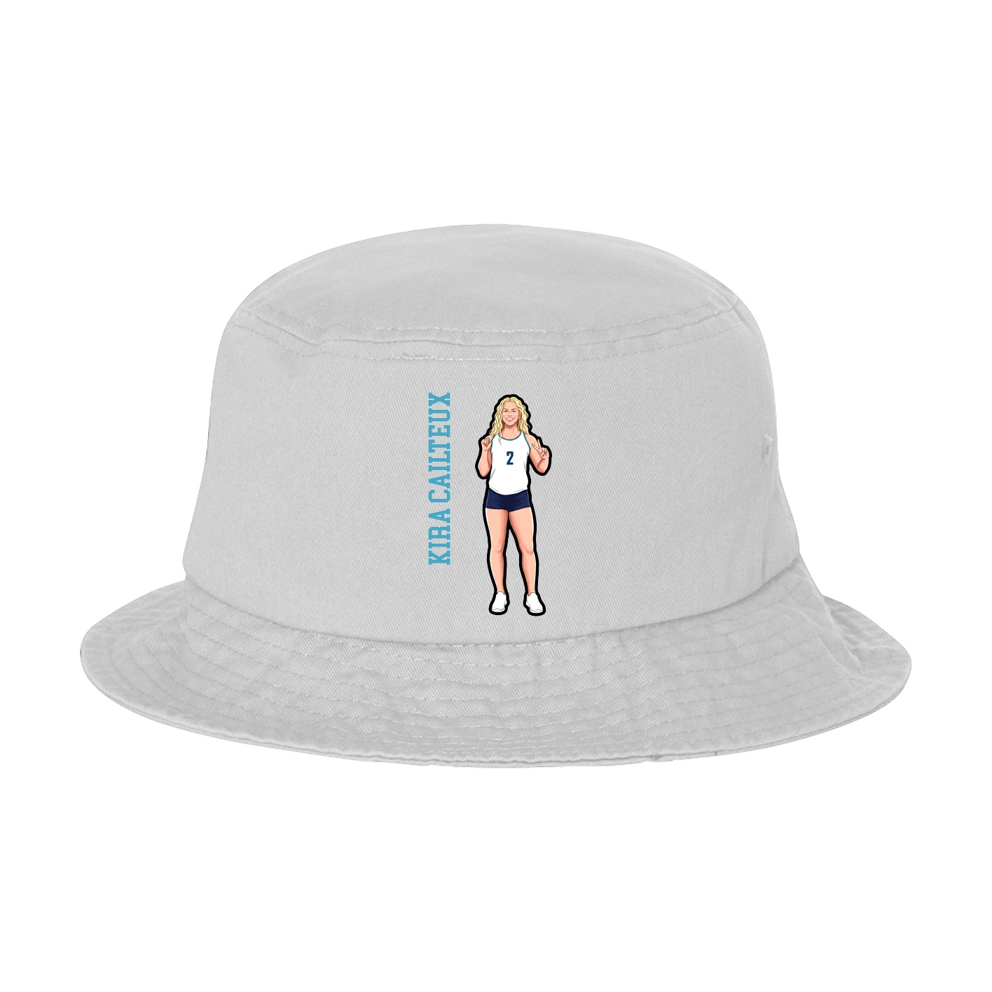 Bucket Cap — Name Vertical in White