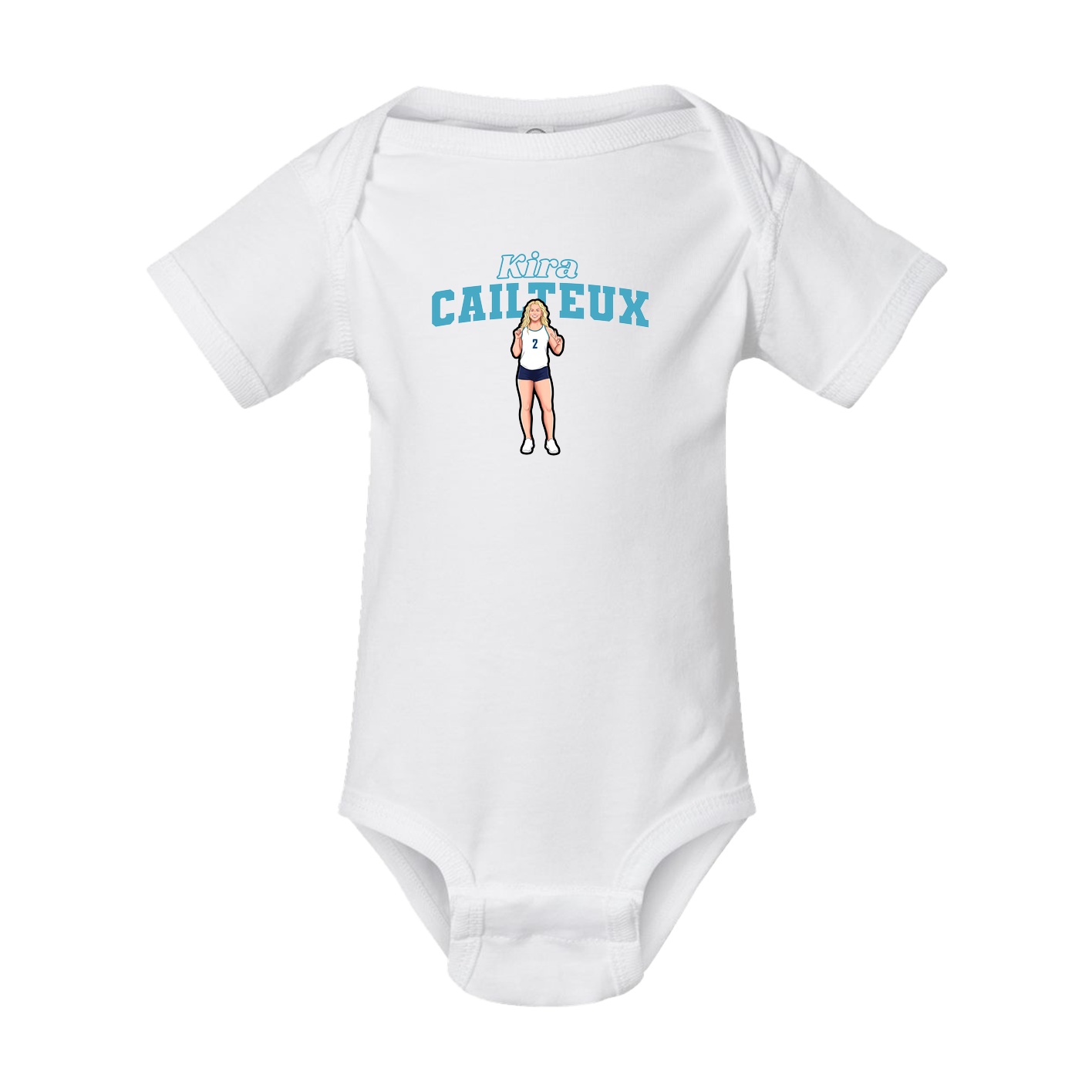Baby Onesie — Name Arch in White