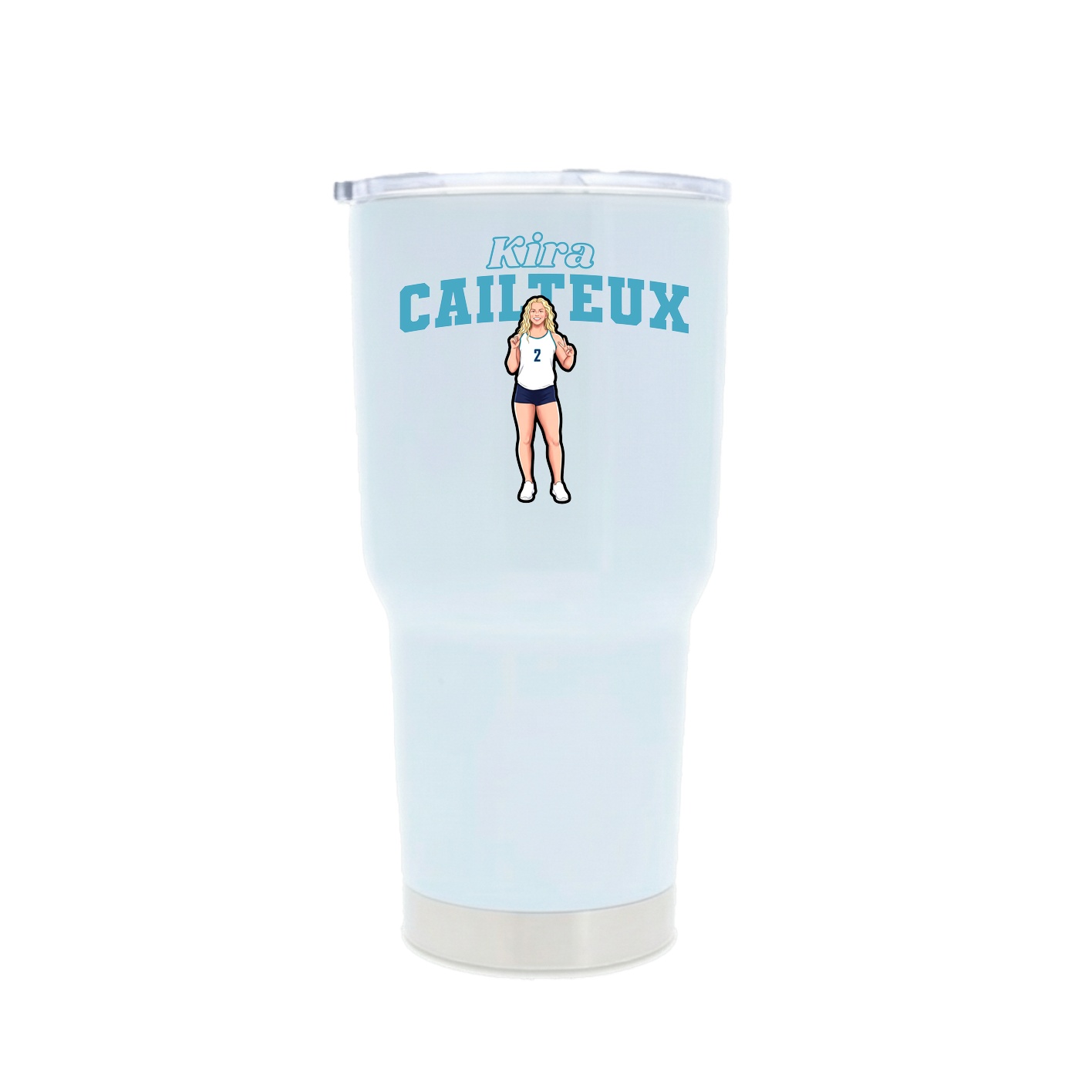 30oz Stainless Steel Tumbler — Name Arch in White