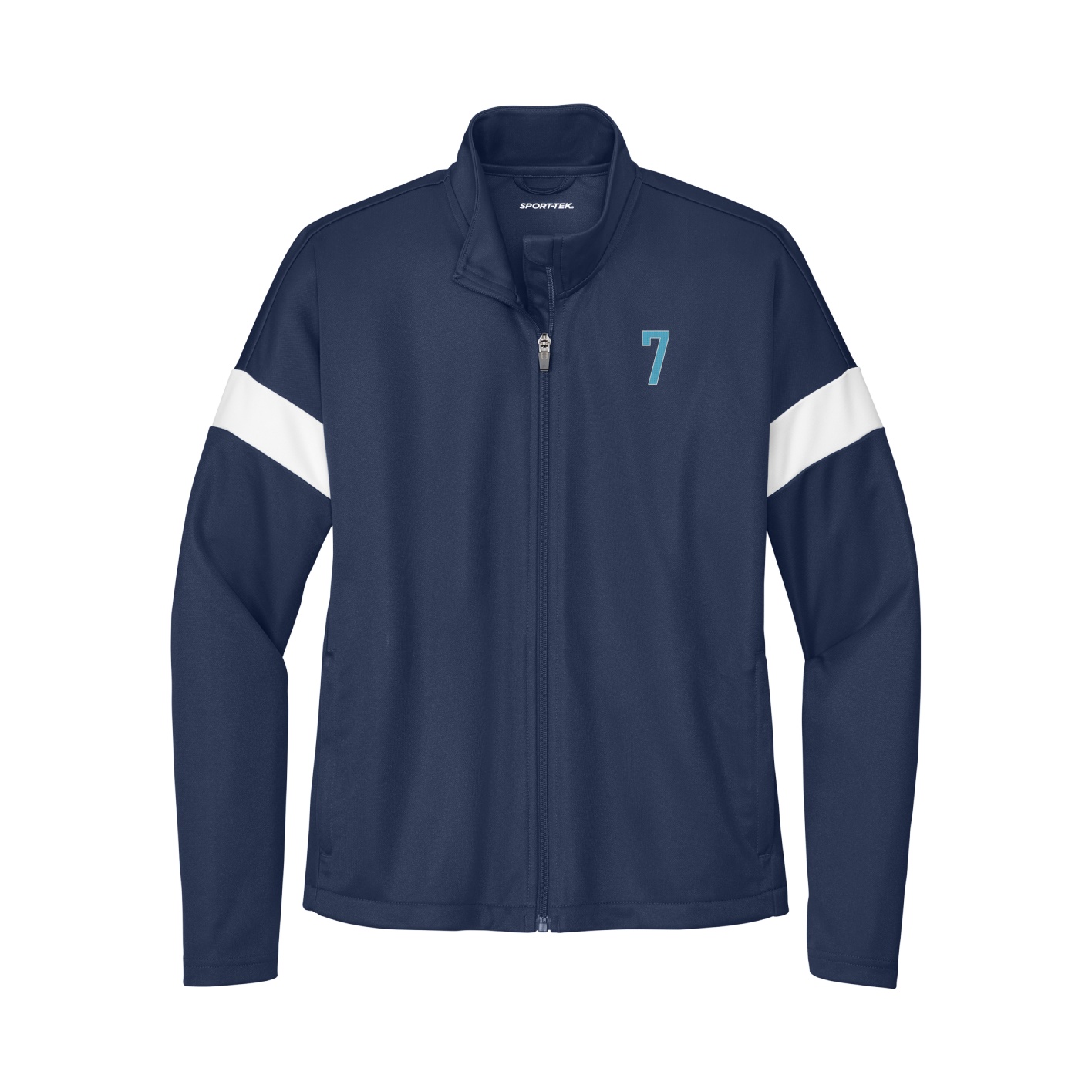 Womens Team Travel Full-Zip Jacket — Front Shirsy in Navy/White