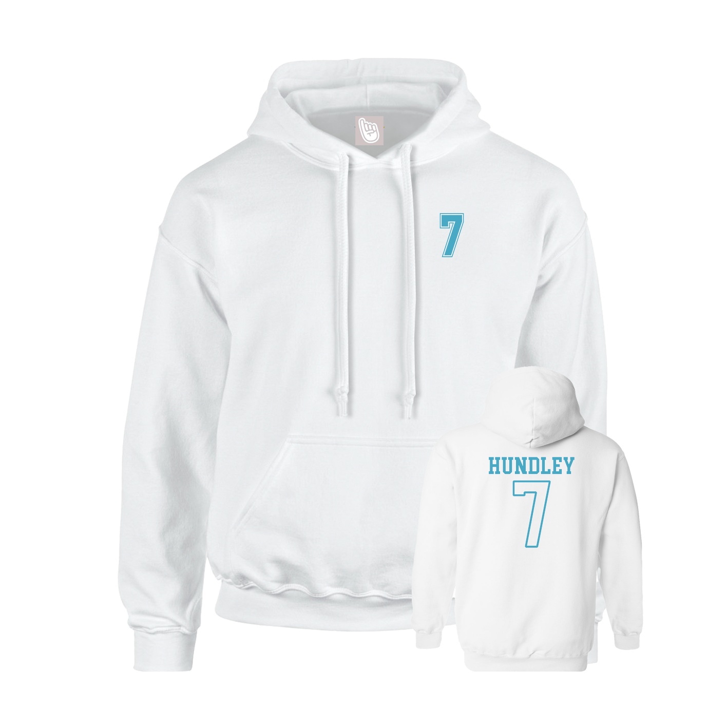 Youth Hoodie — Chest Back in White
