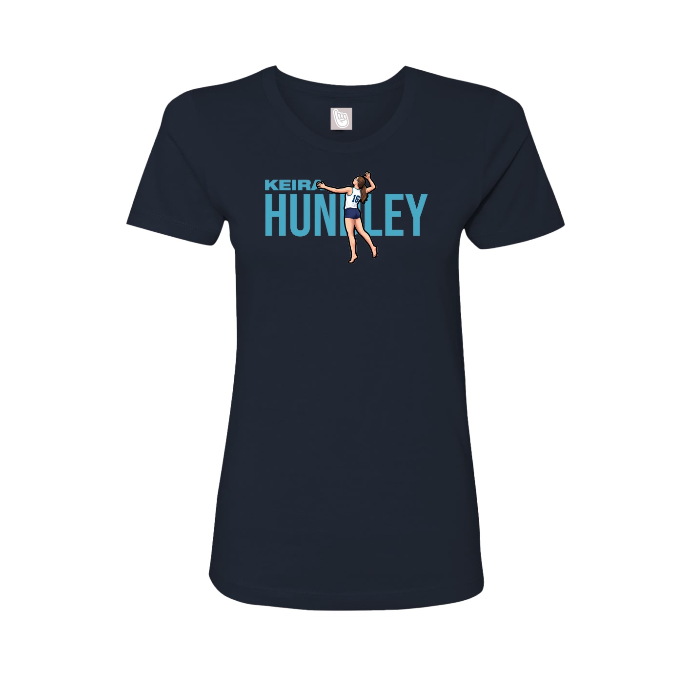 Fitted Women's Tee — Player Name in Navy