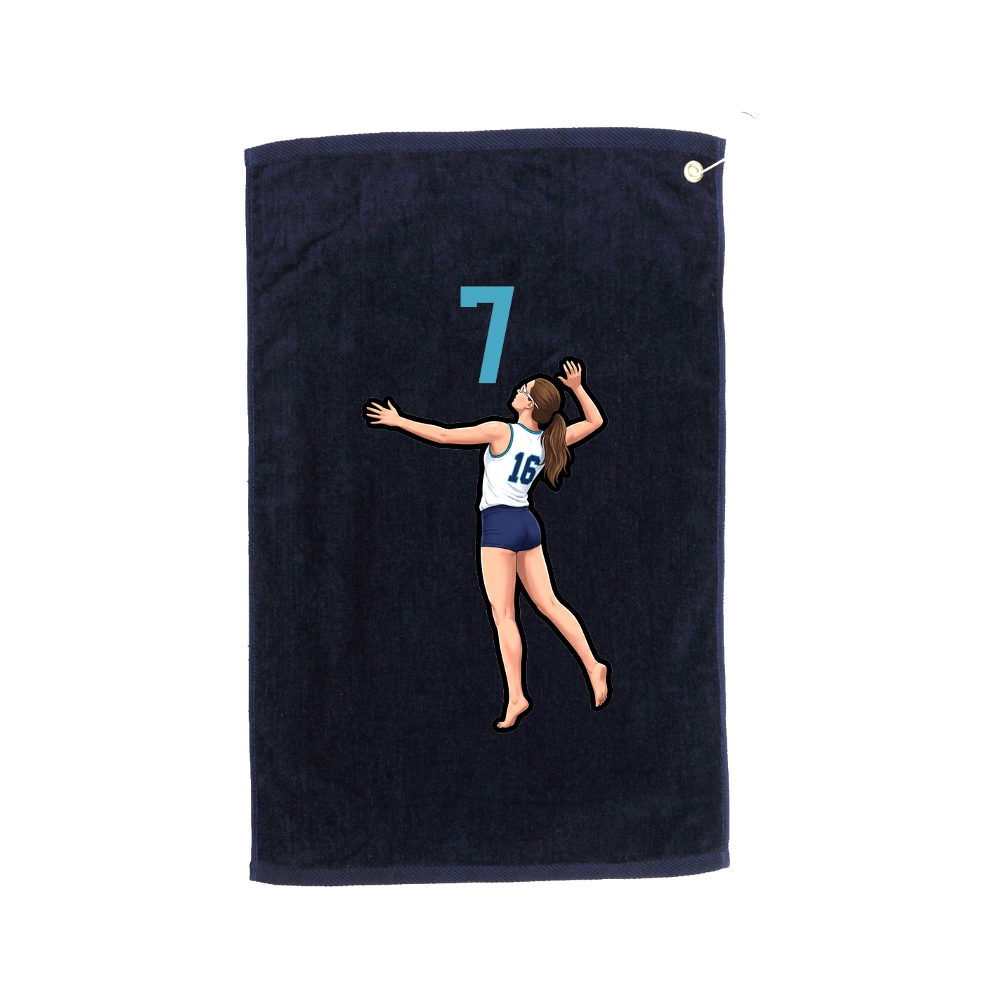Golf Towel — Number Top in Navy