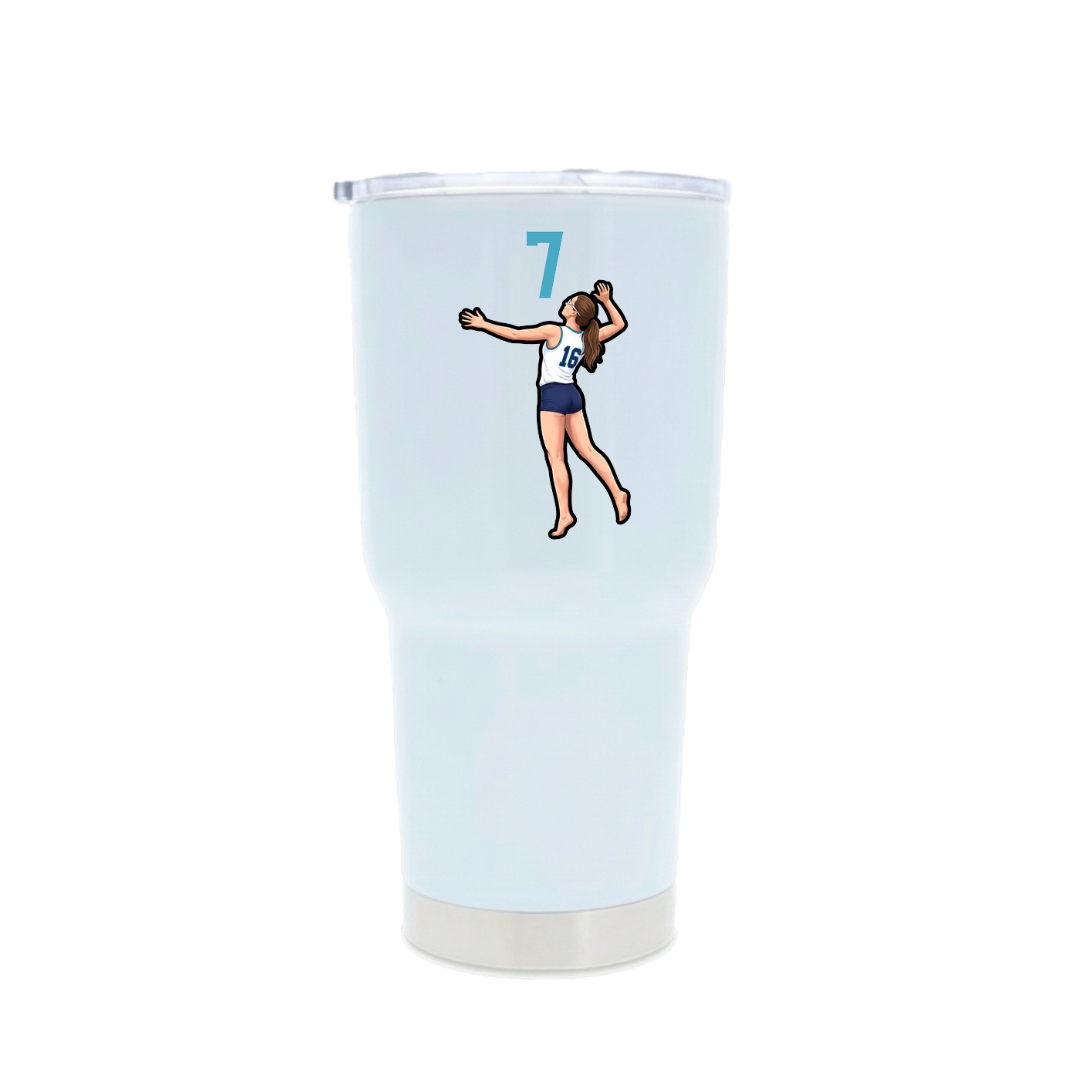 30oz Stainless Steel Tumbler — Number Top in White