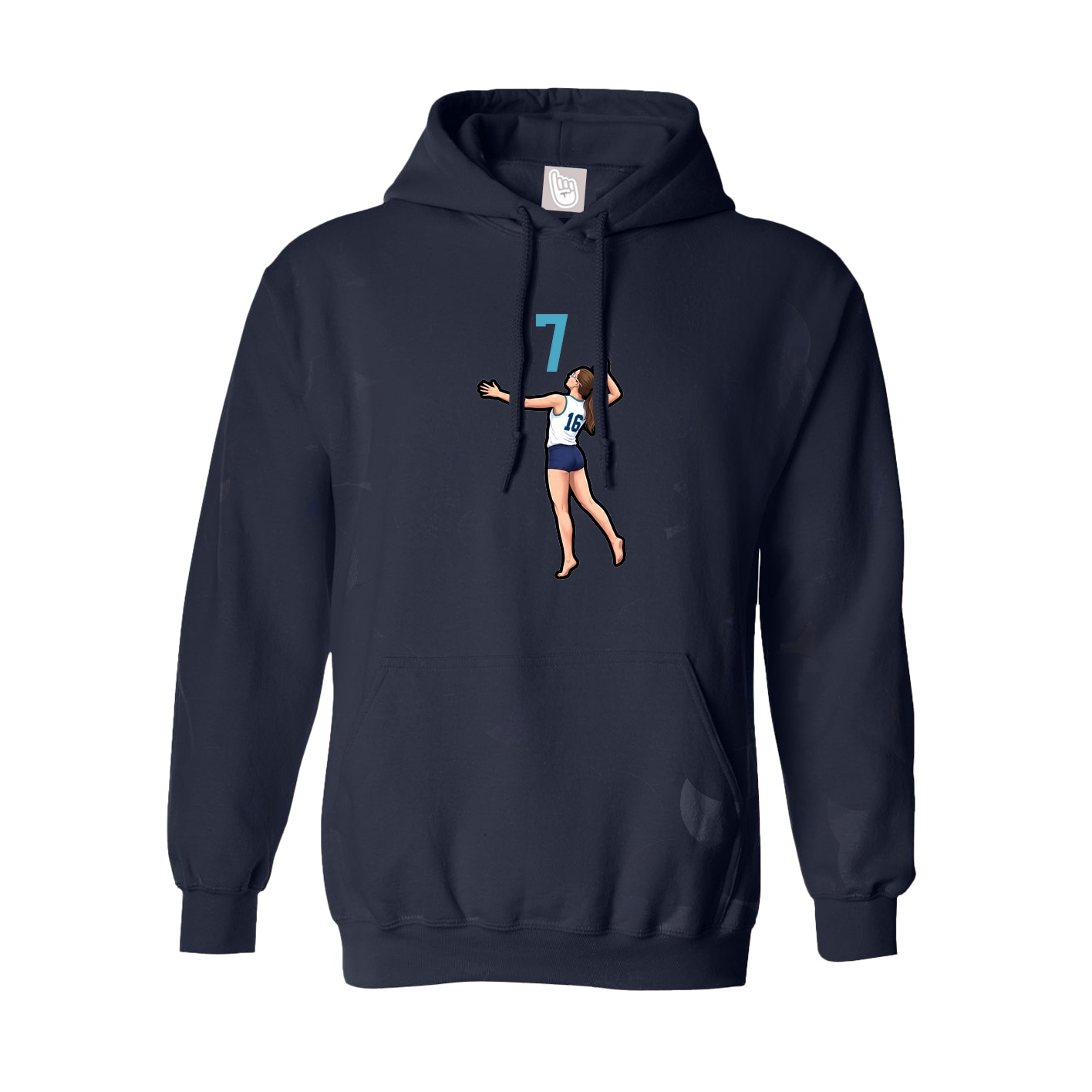Hoodie — Number Top in Navy