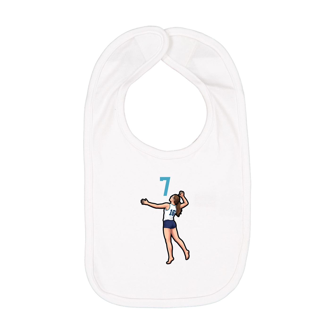 Infant Bib — Number Top in White