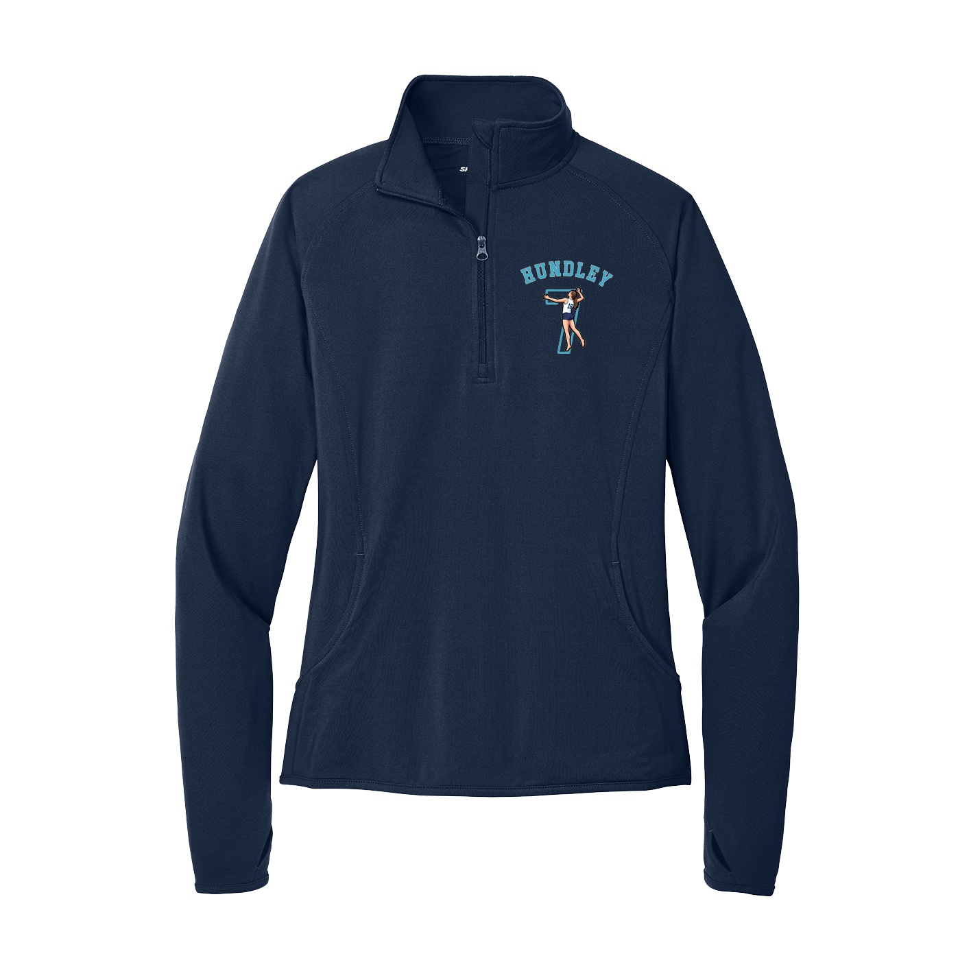Women's Q-Zip Pullover — Shirsey Arch in Navy